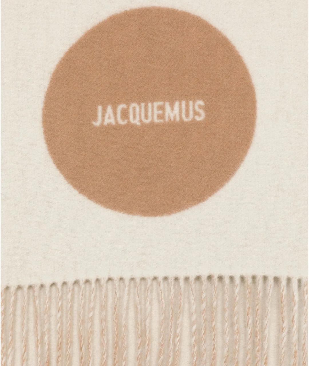 JACQUEMUS Бежевый шерстяной шарф, фото 2