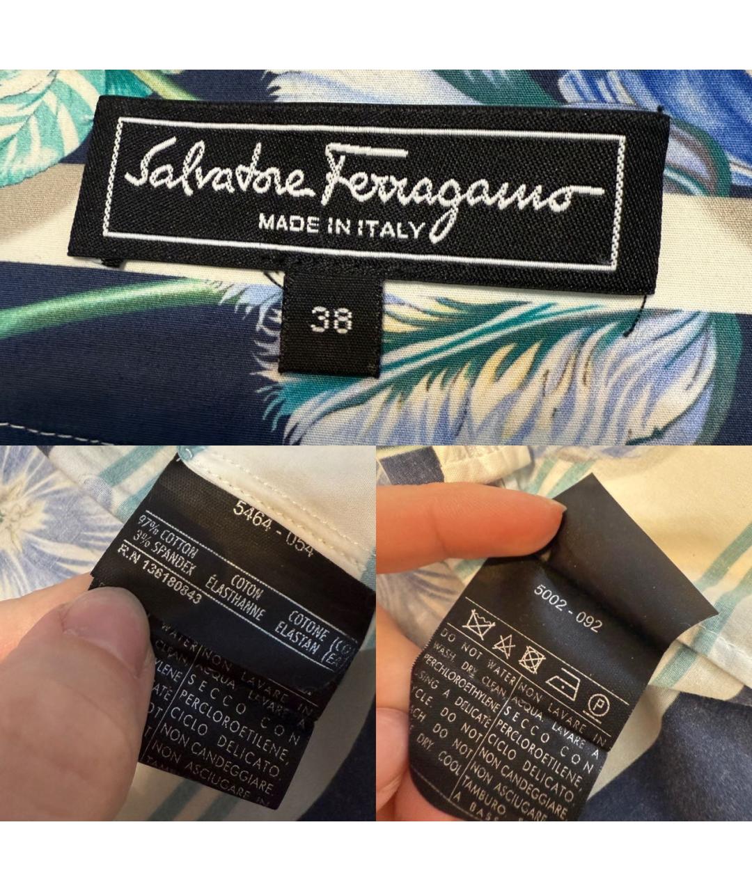 FERRAGAMO Синяя хлопковая юбка миди, фото 7