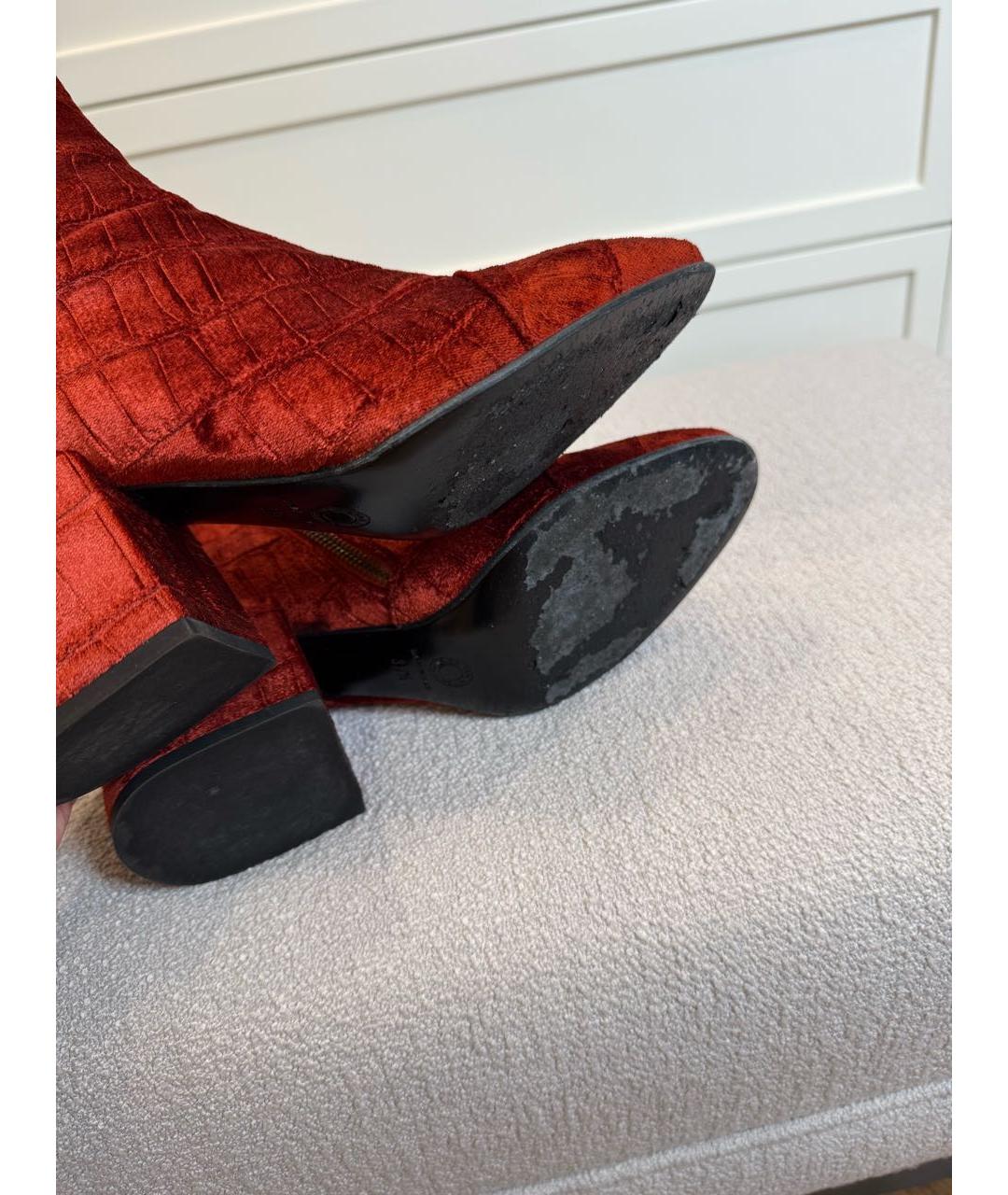 DRIES VAN NOTEN Оранжевое текстильные ботильоны, фото 6