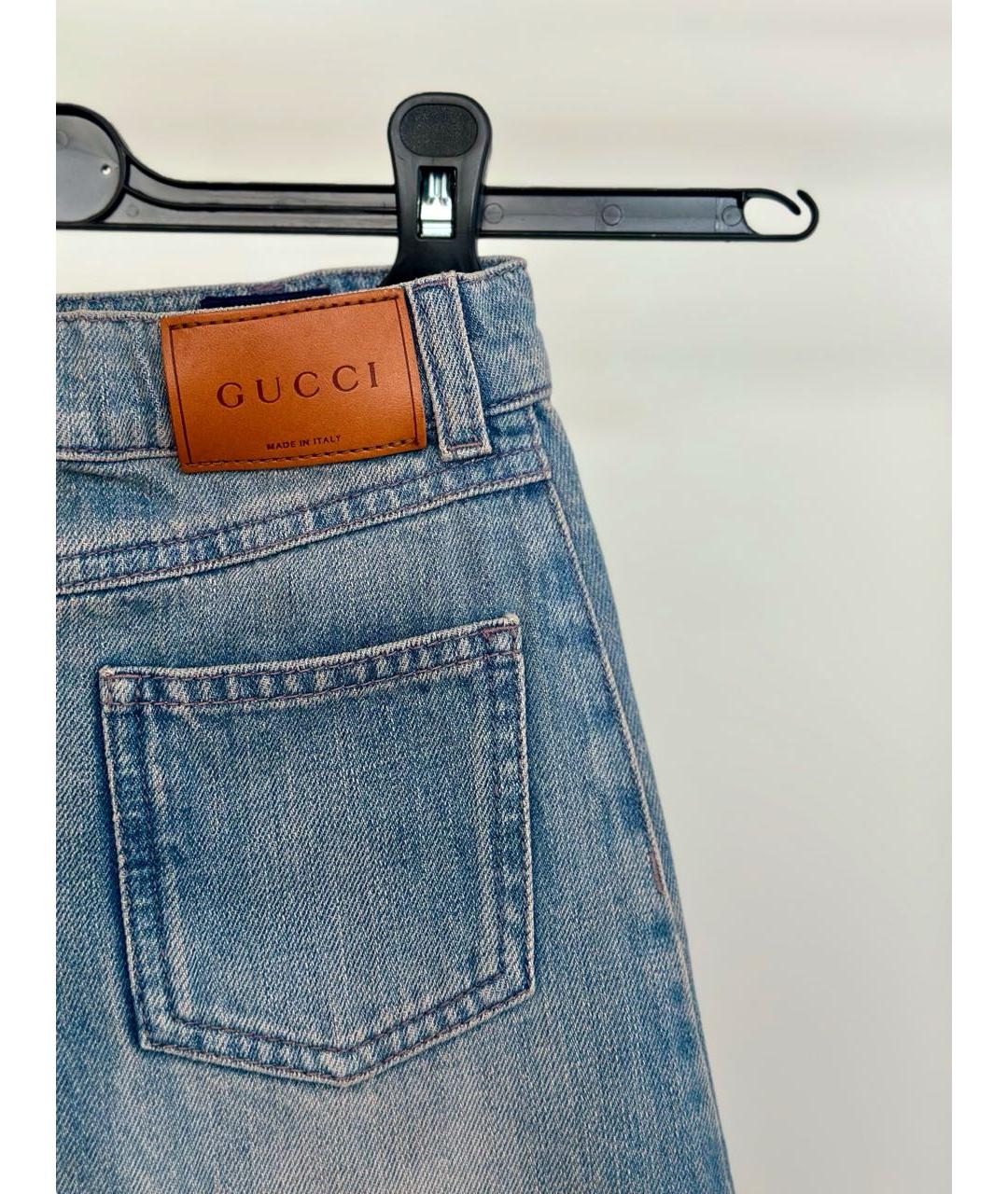 GUCCI Синие полиэстеровые брюки и шорты, фото 5