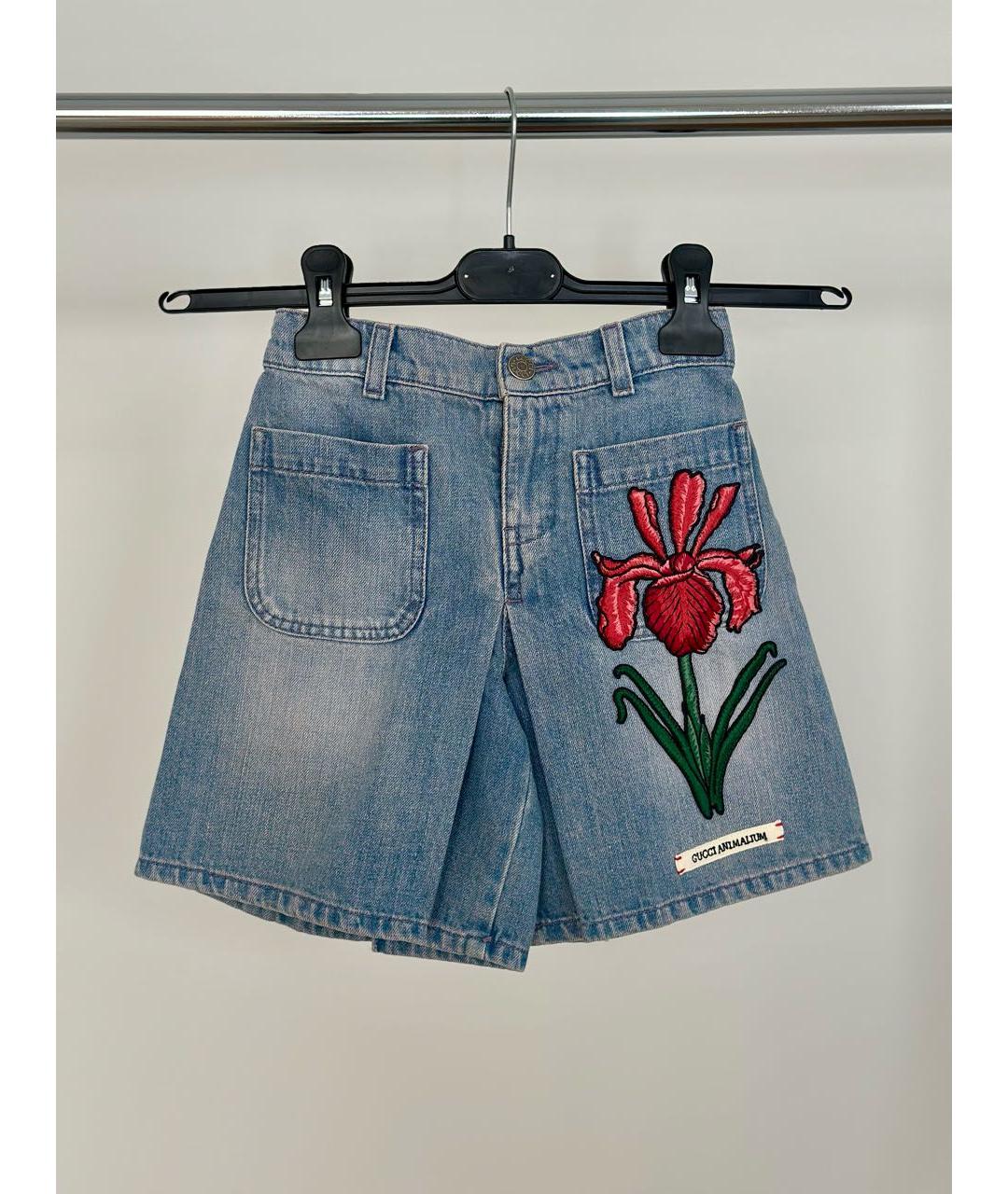 GUCCI Синие полиэстеровые брюки и шорты, фото 6