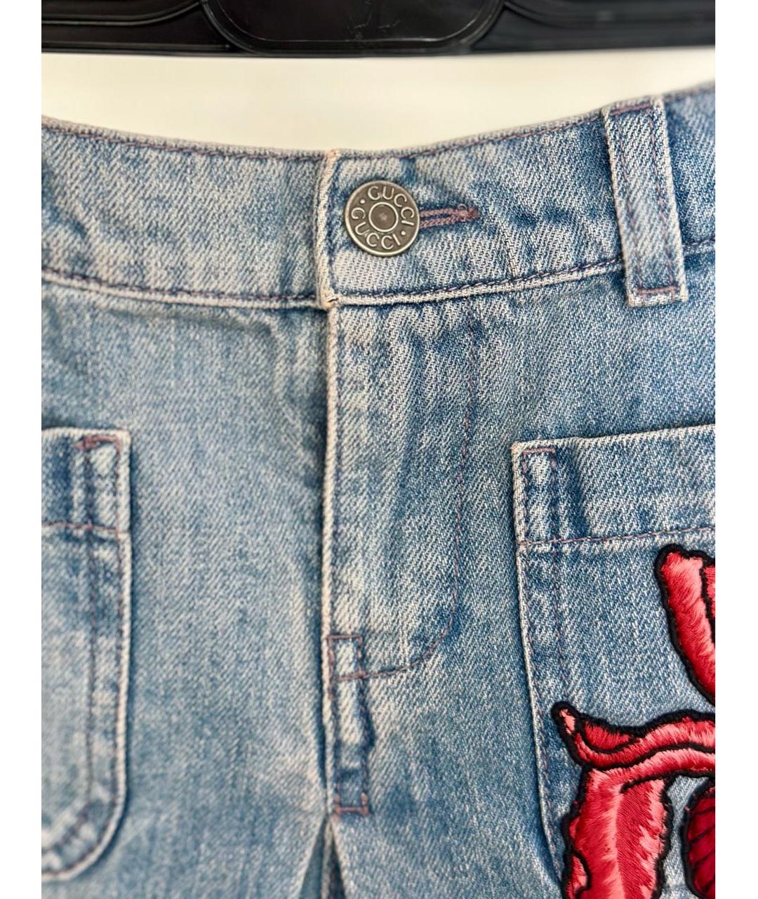 GUCCI Синие полиэстеровые брюки и шорты, фото 3
