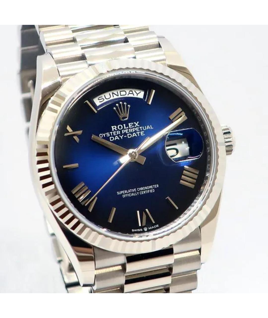 ROLEX Синие часы из белого золота, фото 2