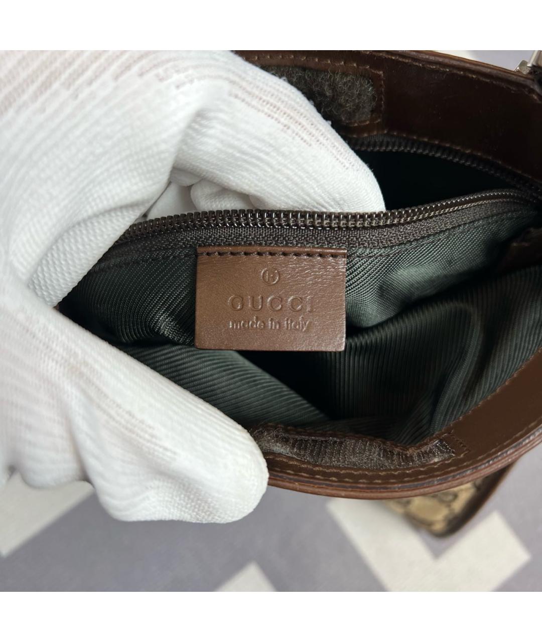 GUCCI Бежевая тканевая сумка на плечо, фото 4