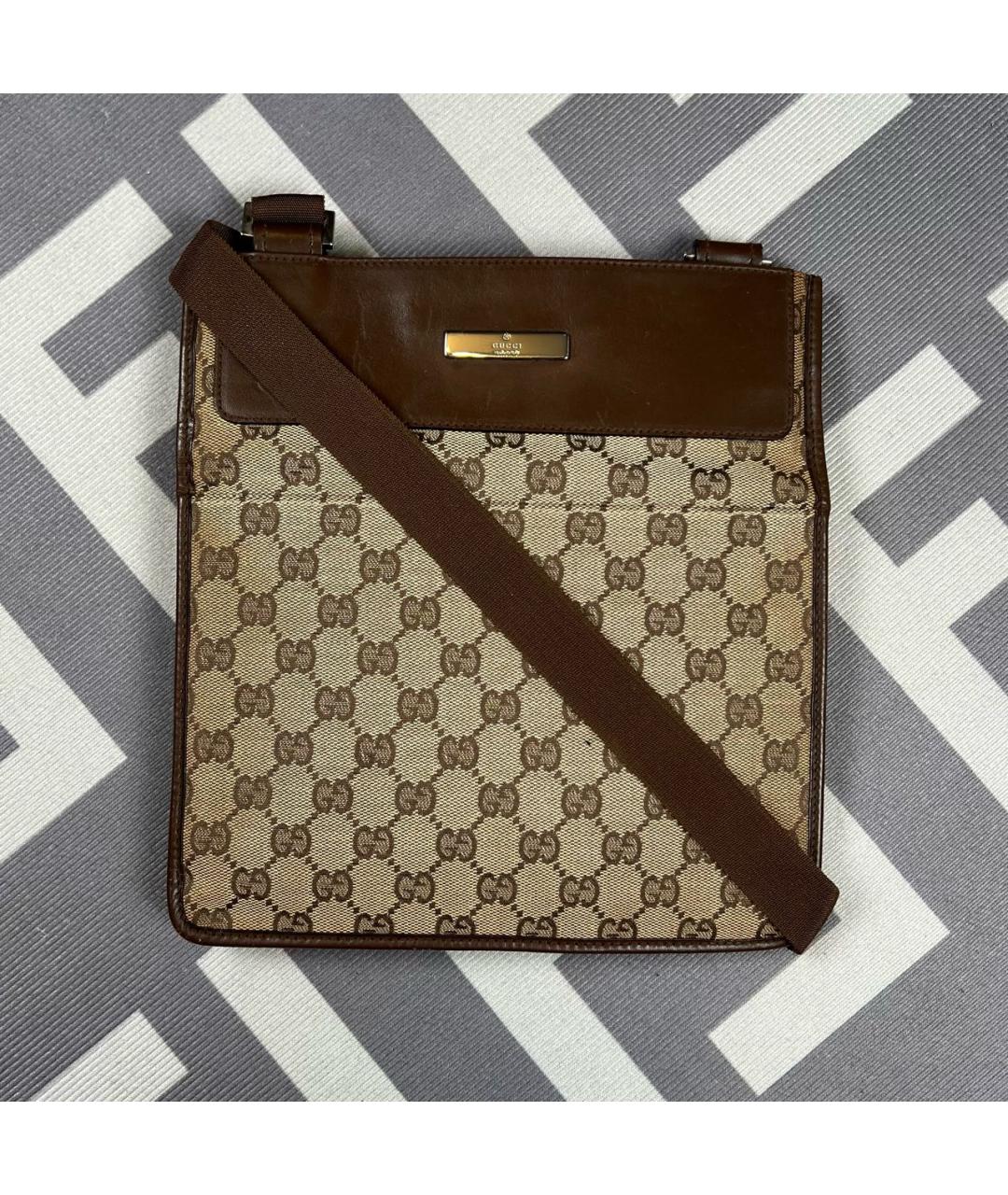 GUCCI Бежевая тканевая сумка на плечо, фото 6