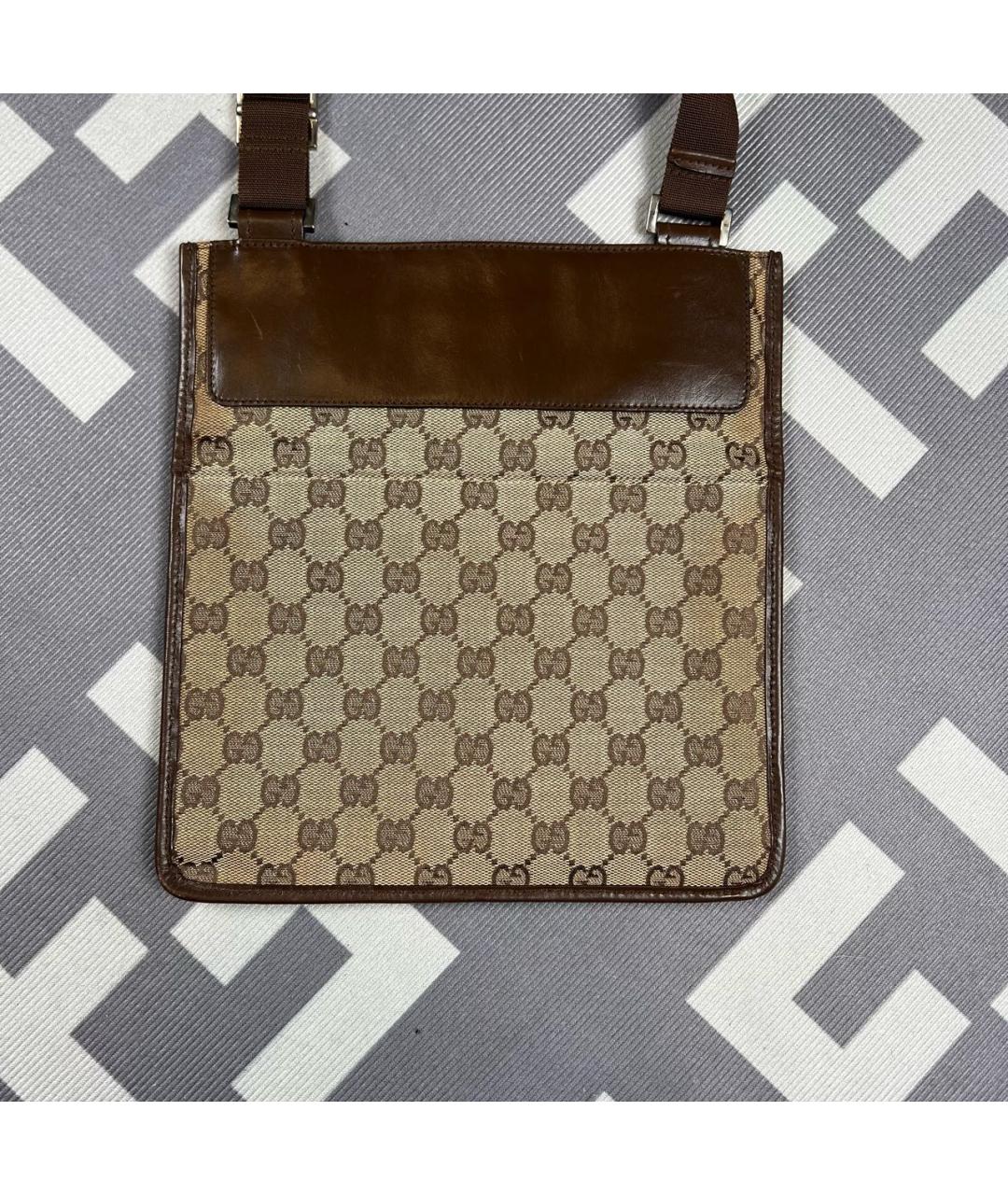 GUCCI Бежевая тканевая сумка на плечо, фото 2