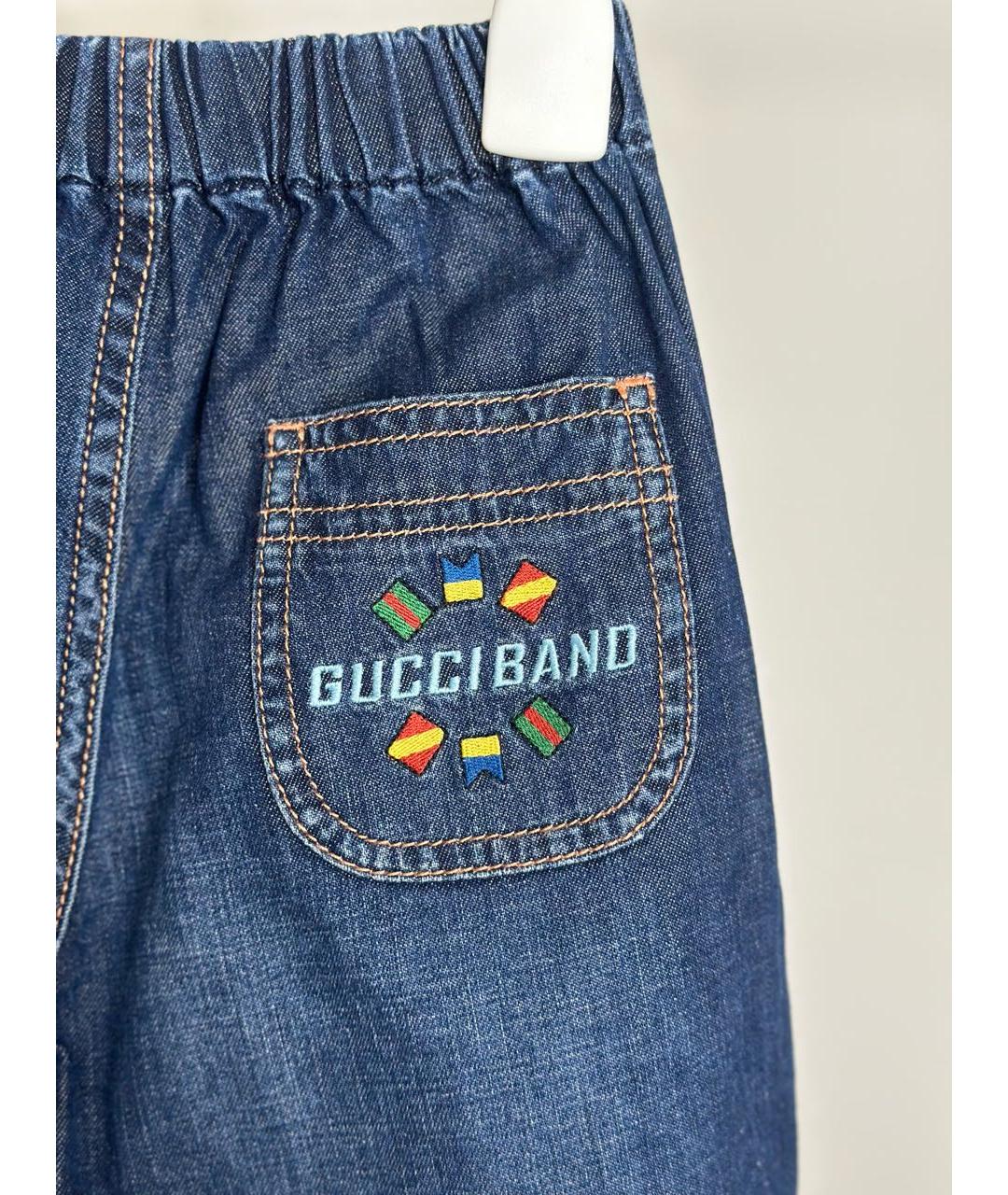 GUCCI KIDS Синие хлопковые детские джинсы, фото 3