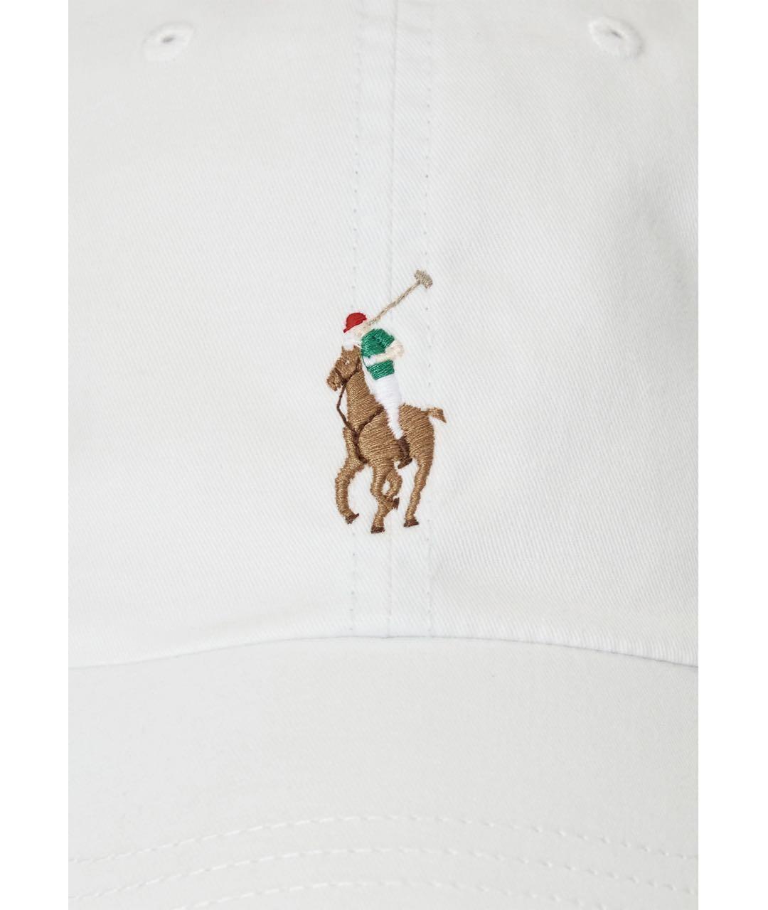 POLO RALPH LAUREN Белая хлопковая кепка/бейсболка, фото 3