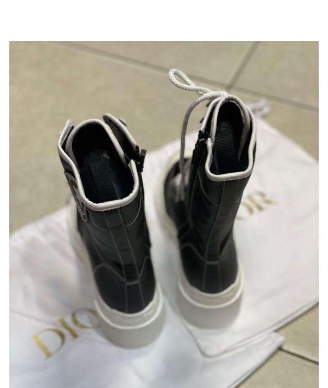 CHRISTIAN DIOR Черные текстильные ботинки, фото 3