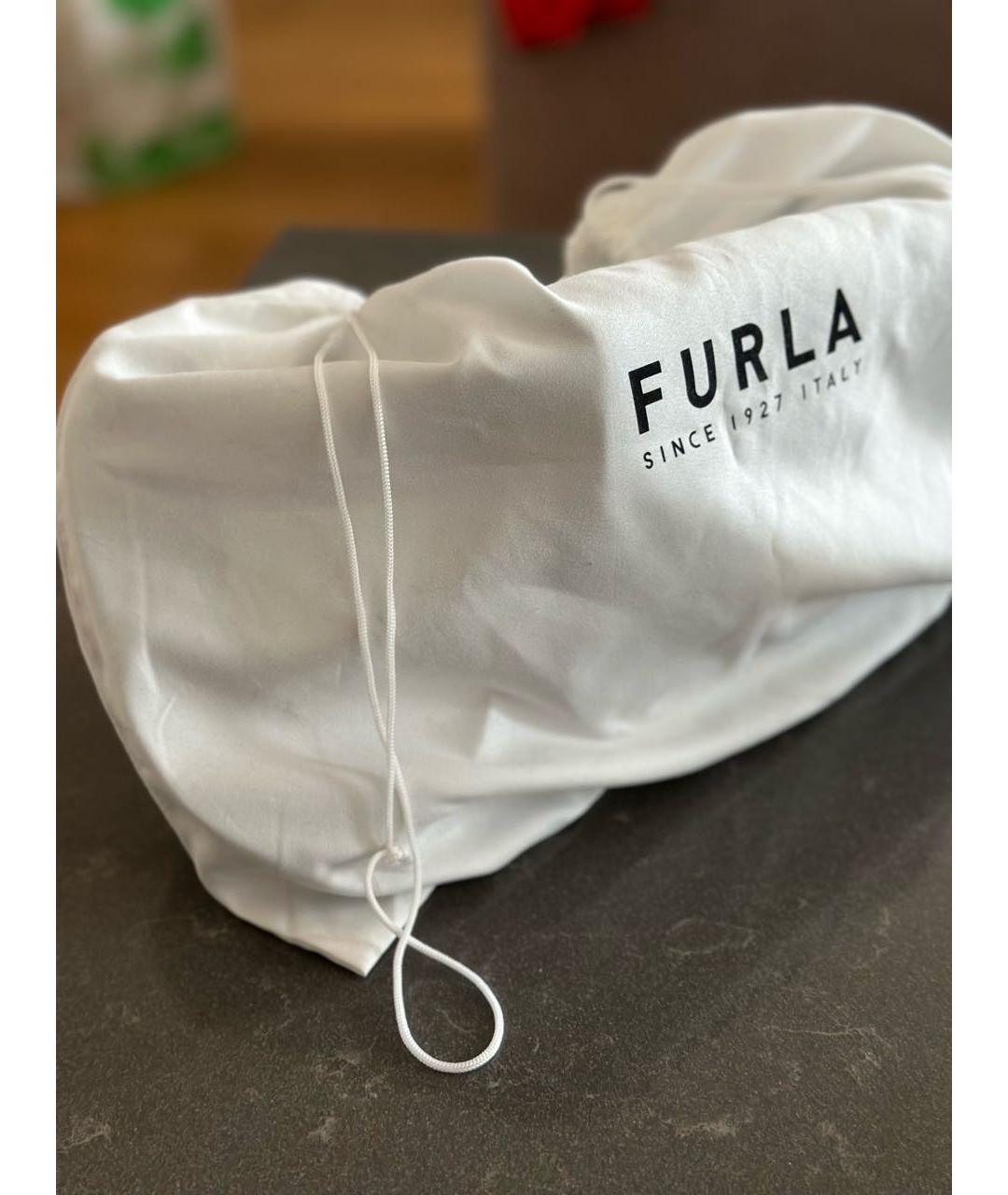 FURLA Голубая синтетическая сумка через плечо, фото 7