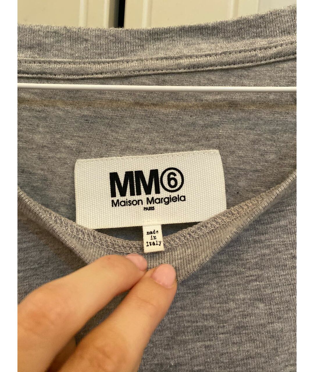 MM6 MAISON MARGIELA Серая хлопковая футболка, фото 3