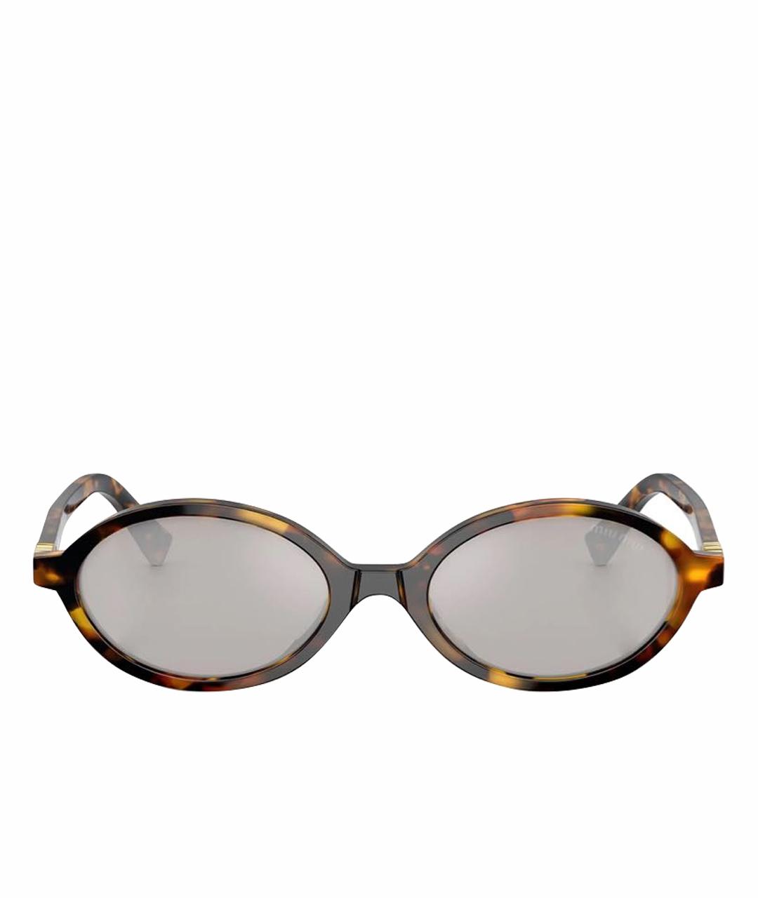 MIU MIU Коричневые пластиковые солнцезащитные очки, фото 1