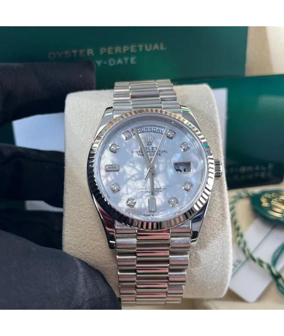 ROLEX Белые часы из белого золота, фото 4