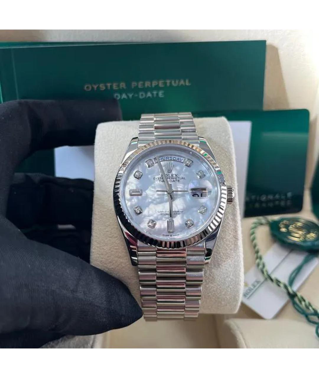 ROLEX Белые часы из белого золота, фото 5