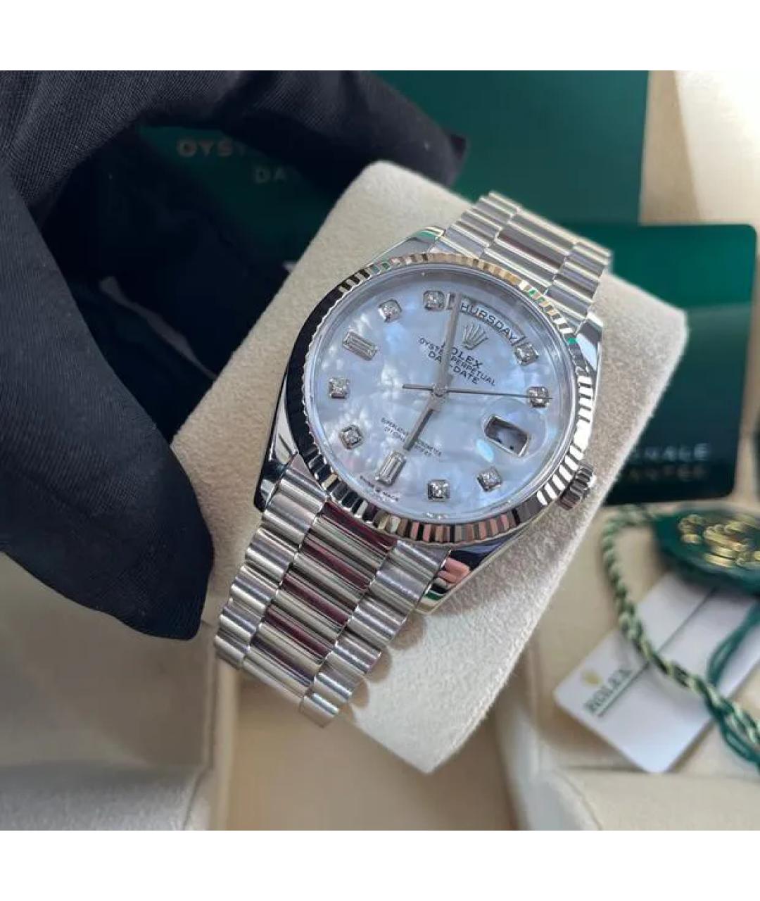 ROLEX Белые часы из белого золота, фото 3