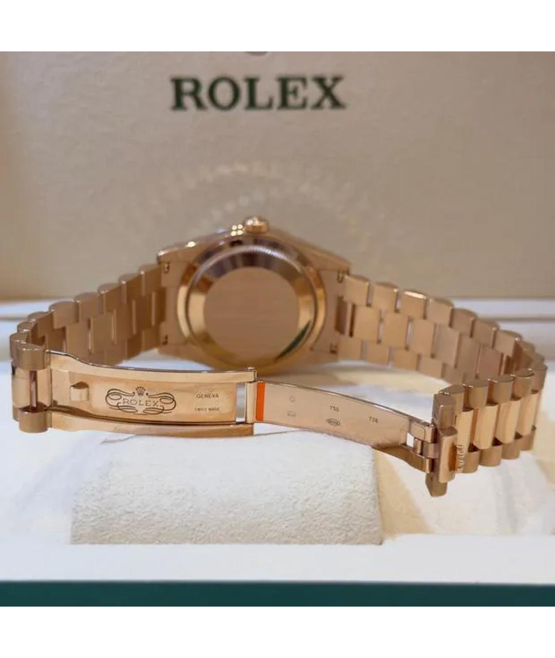 ROLEX Черные часы из розового золота, фото 6