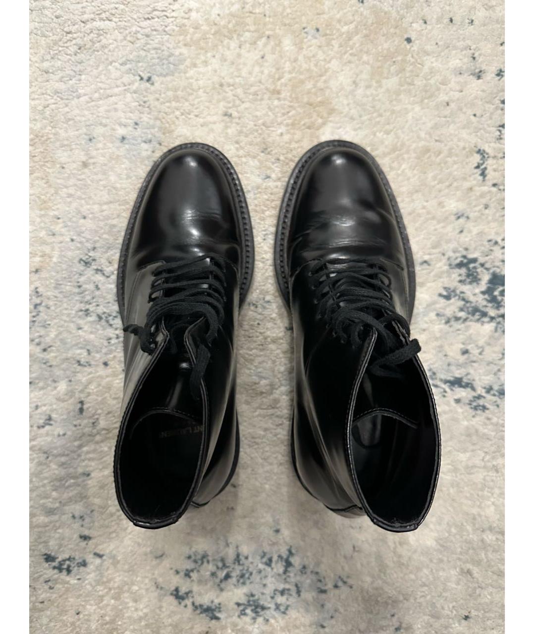 SAINT LAURENT Черные кожаные ботинки, фото 3