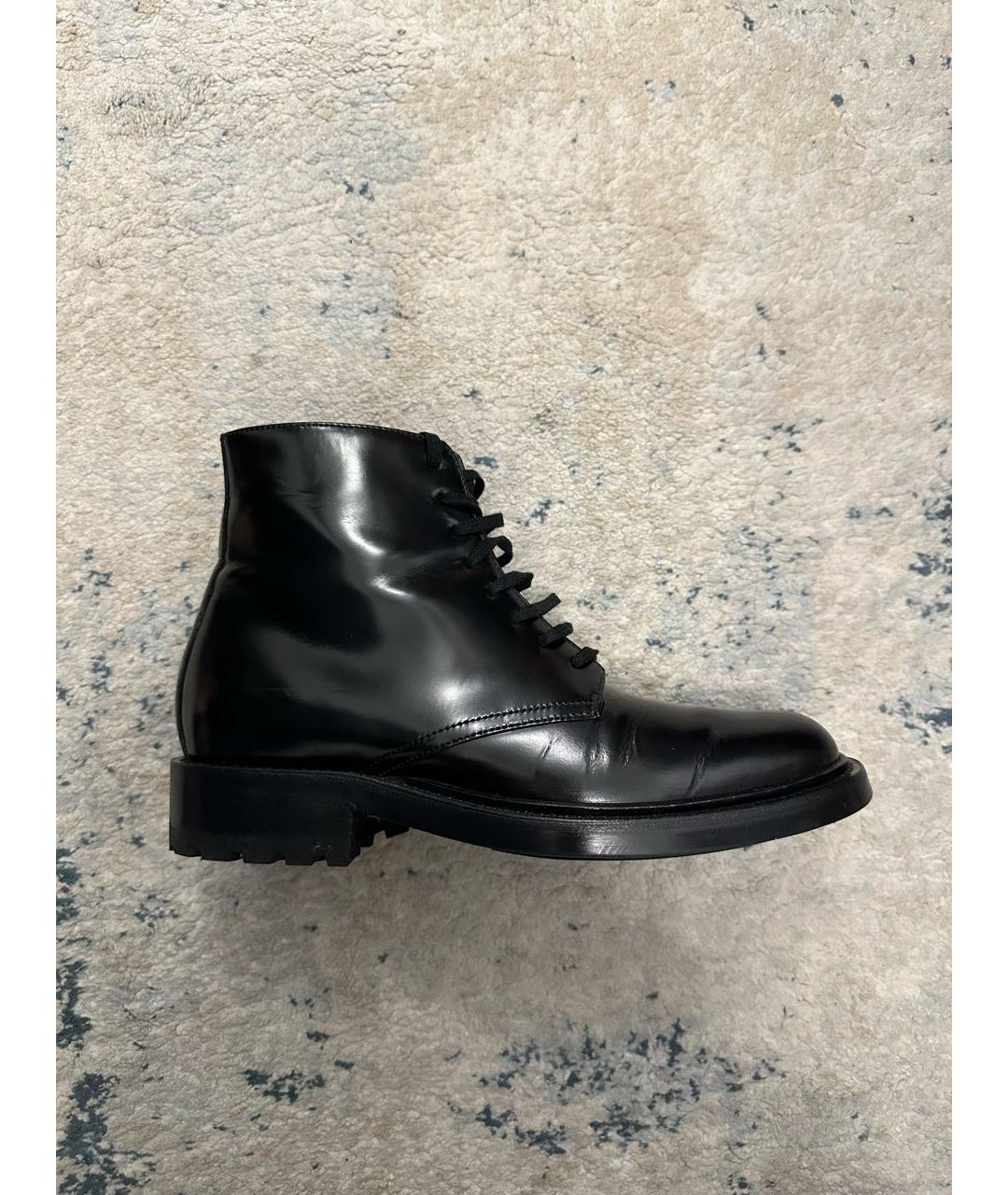 SAINT LAURENT Черные кожаные ботинки, фото 8