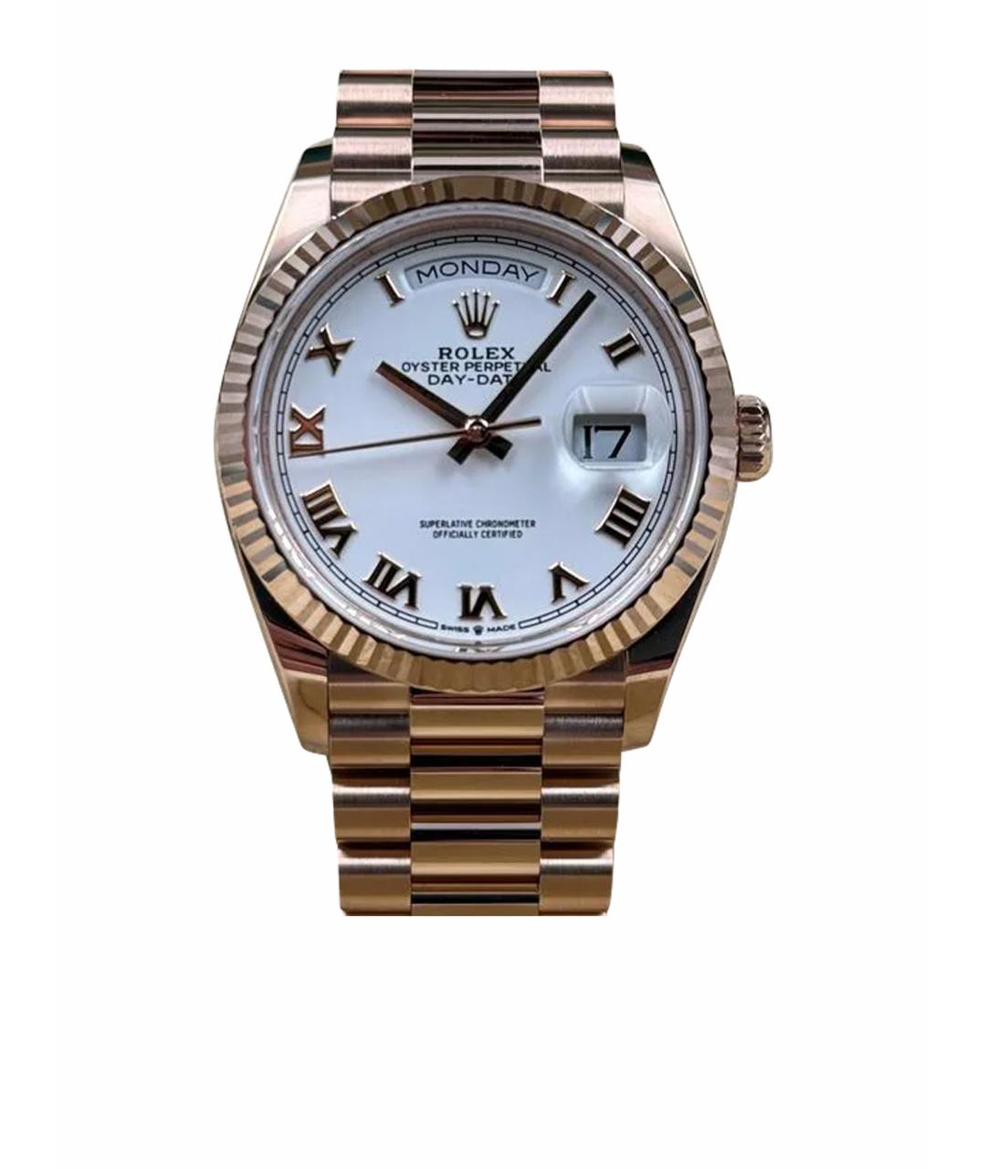 ROLEX Белые часы из розового золота, фото 1