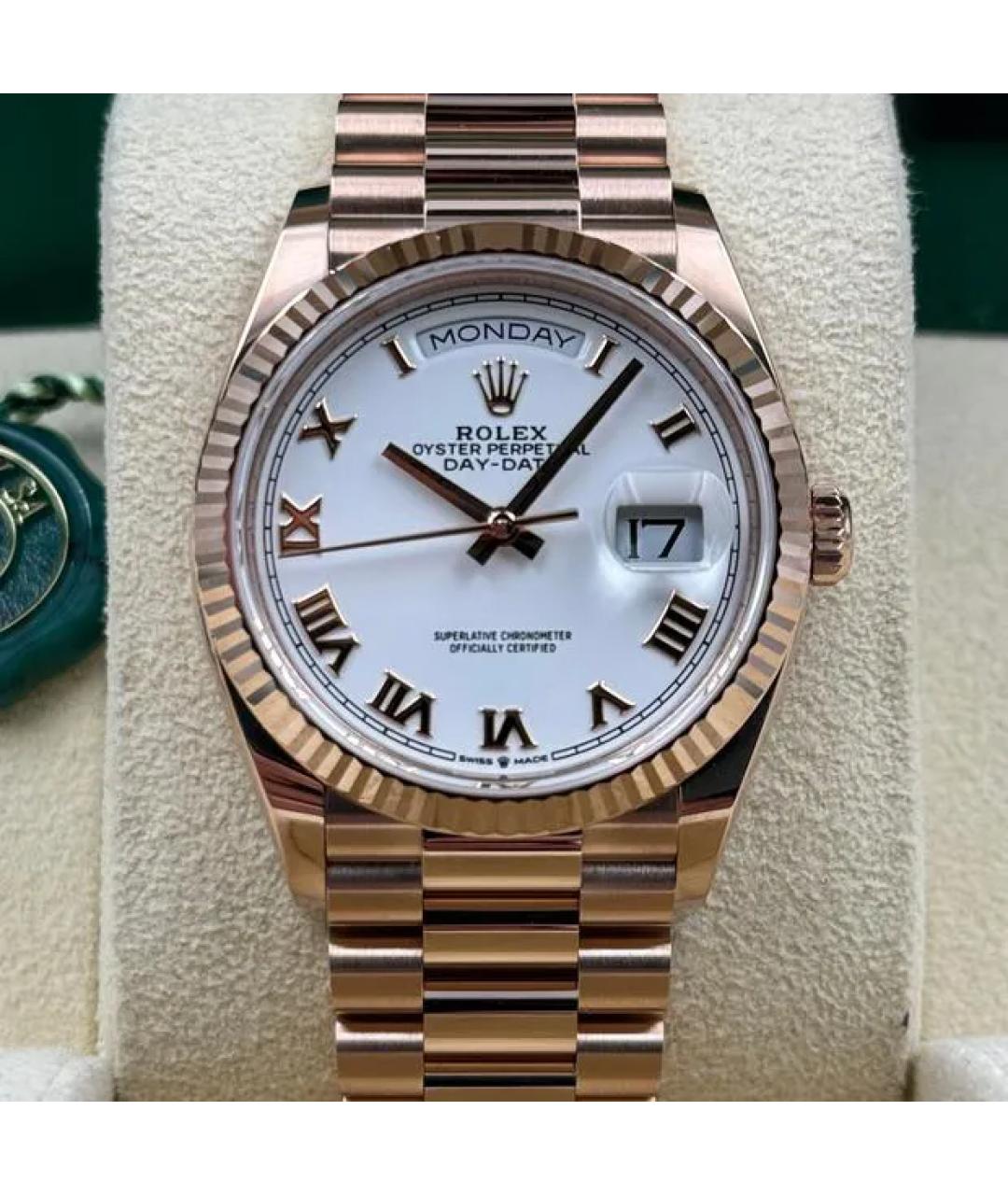 ROLEX Белые часы из розового золота, фото 9