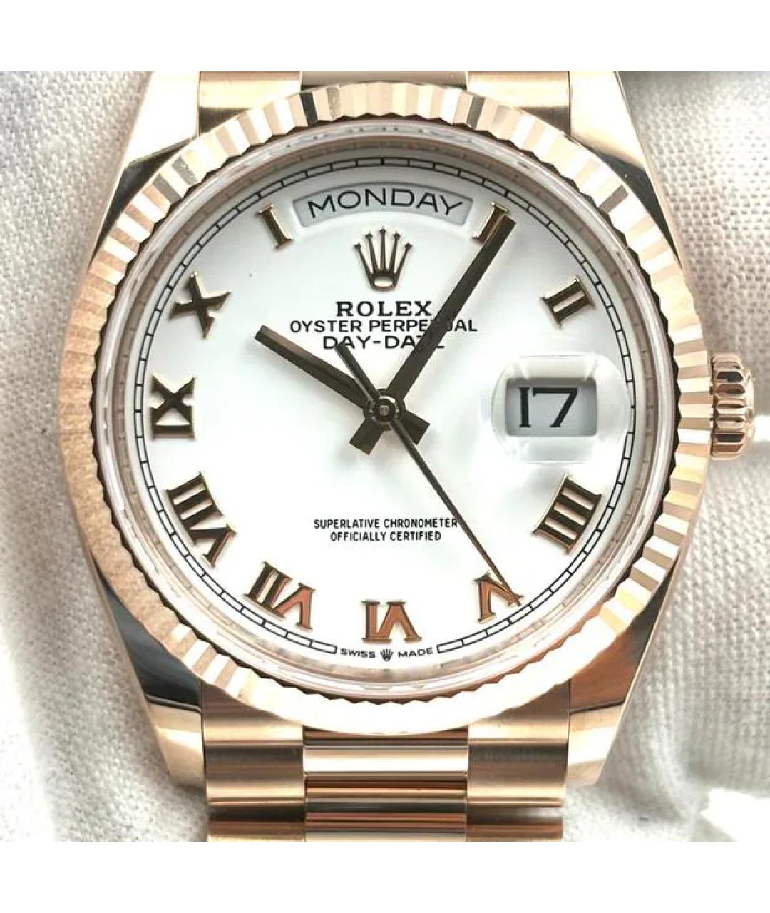 ROLEX Белые часы из розового золота, фото 2