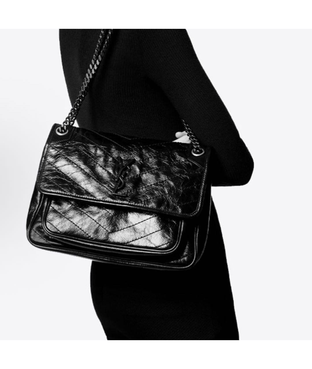 SAINT LAURENT Кожаная сумка через плечо, фото 6