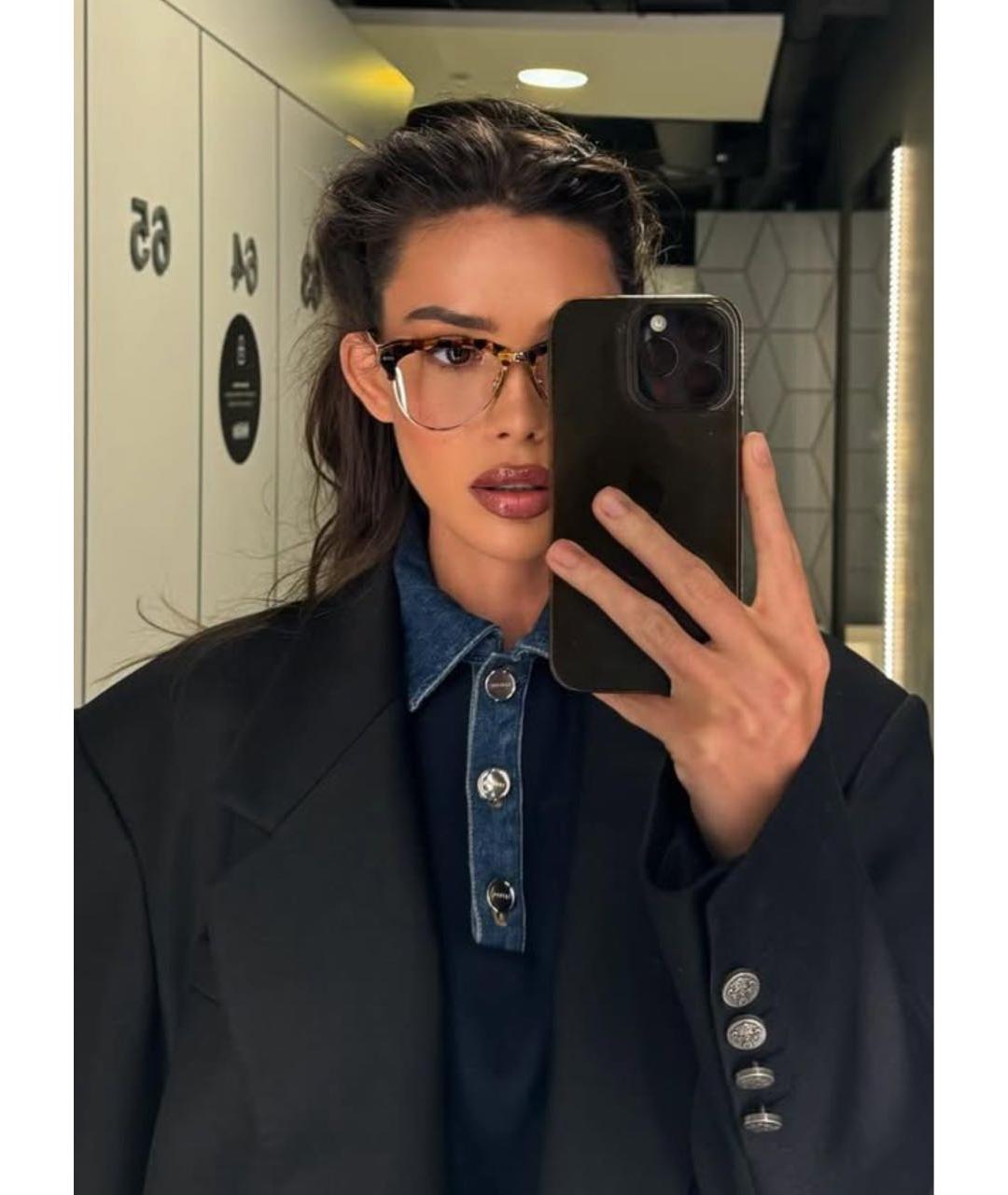 MIU MIU Коричневые пластиковые солнцезащитные очки, фото 3