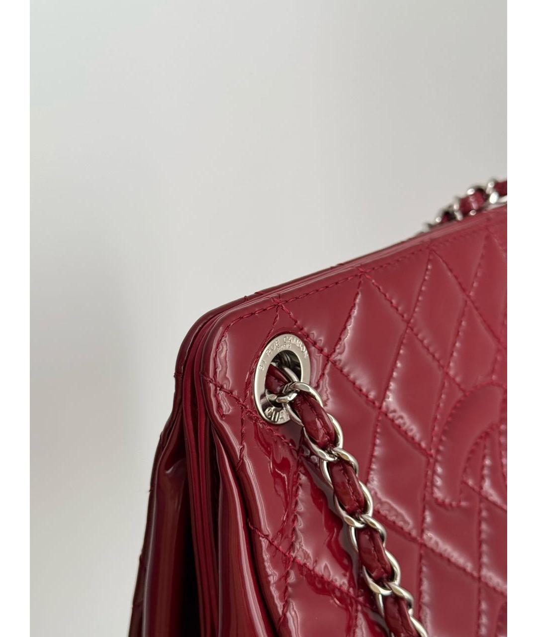CHANEL Бордовая сумка тоут из лакированной кожи, фото 5