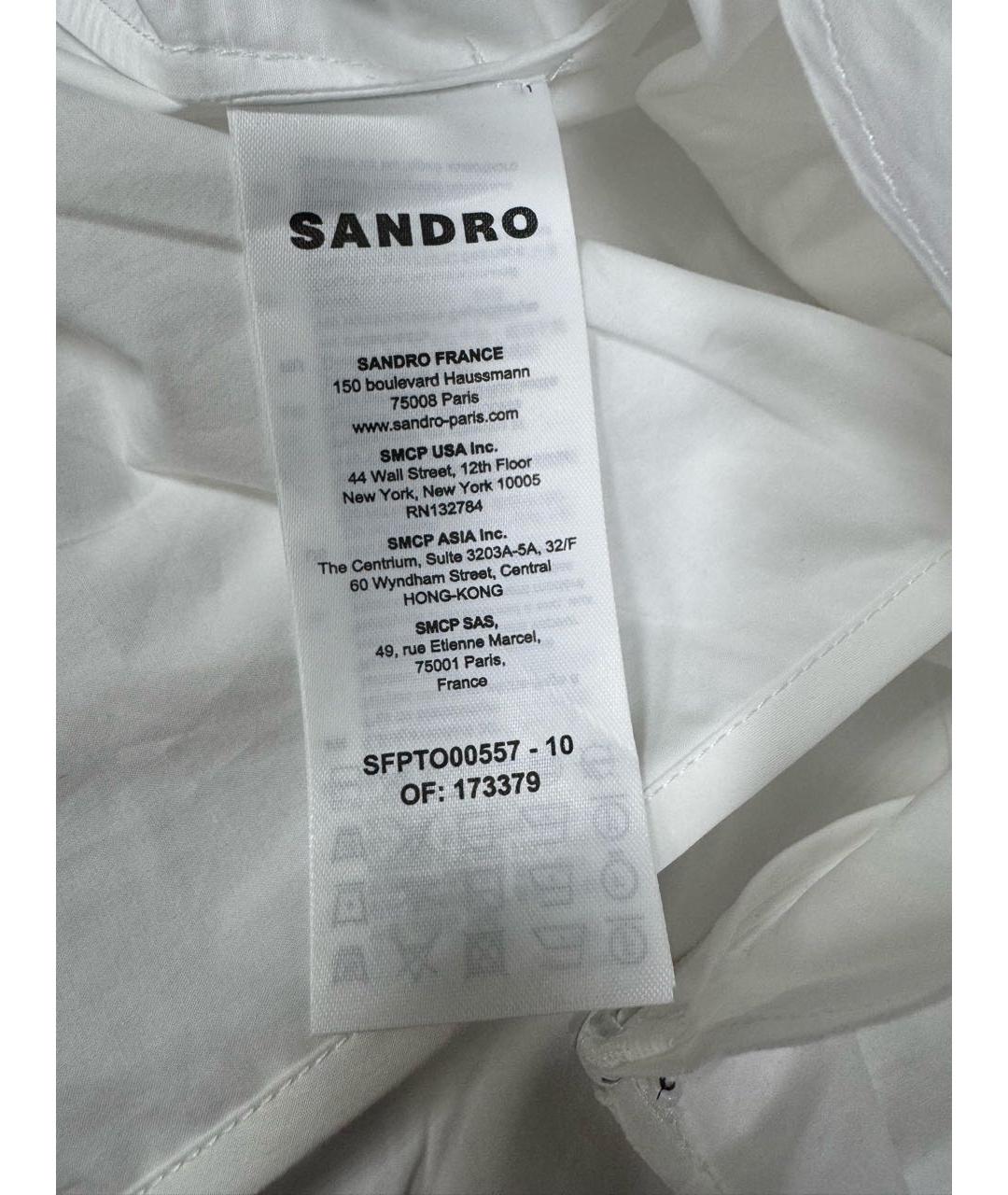 SANDRO Белая хлопковая блузы, фото 7