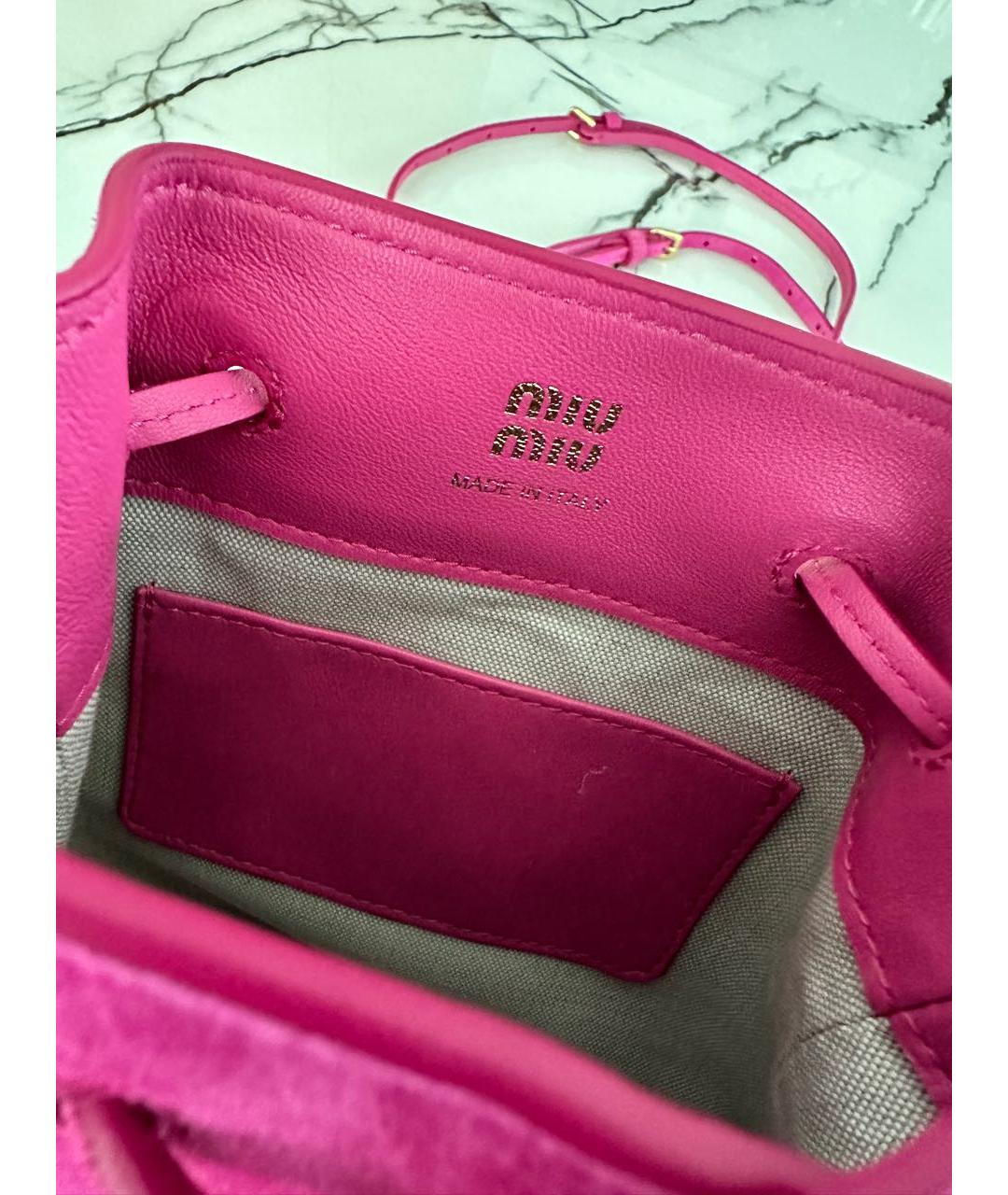 MIU MIU Розовая замшевая сумка через плечо, фото 3