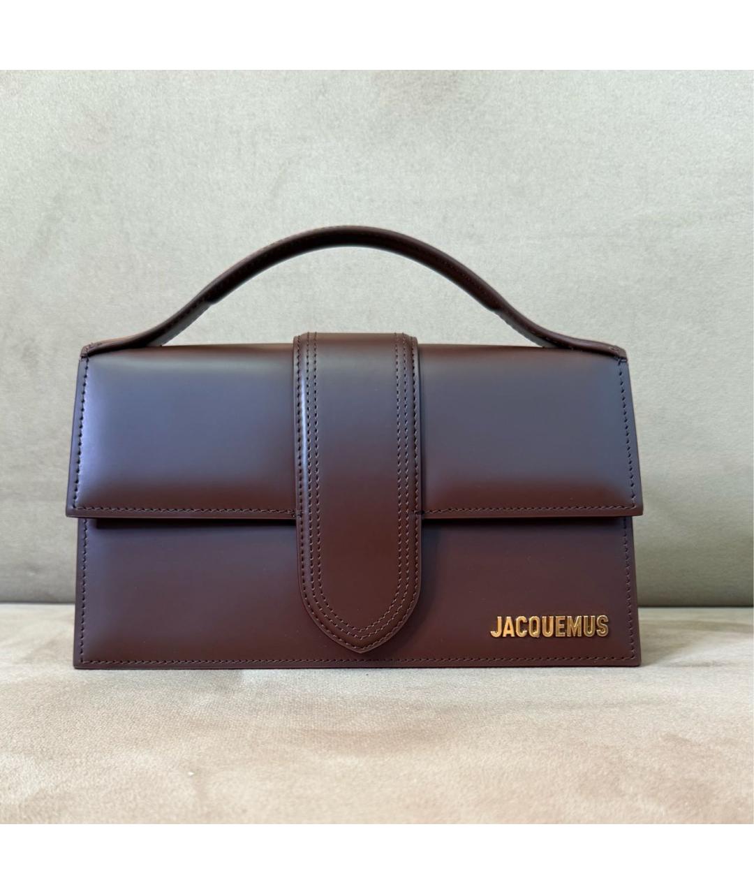 JACQUEMUS Коричневая кожаная сумка тоут, фото 9