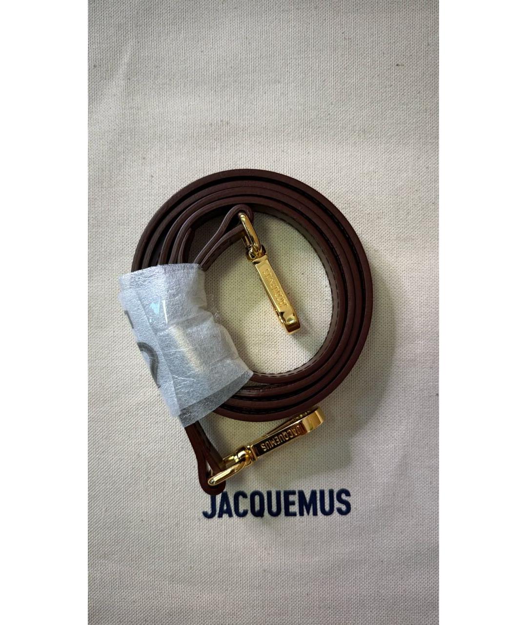 JACQUEMUS Коричневая кожаная сумка тоут, фото 6