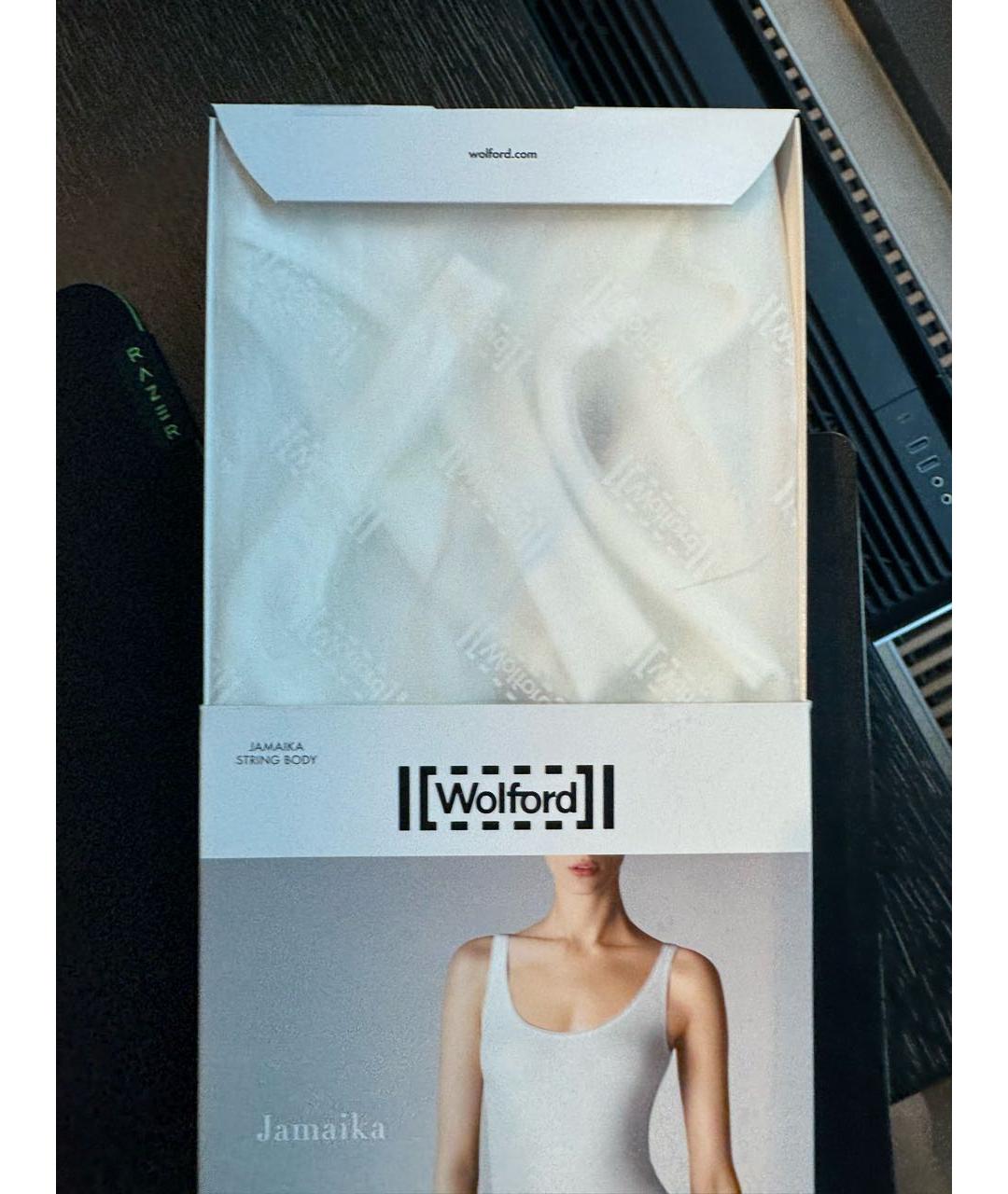 WOLFORD Черное хлопко-эластановое боди, фото 3