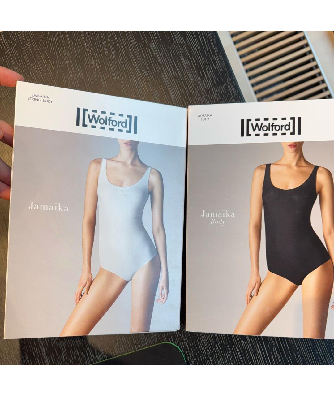WOLFORD Черное хлопко-эластановое боди, фото 5