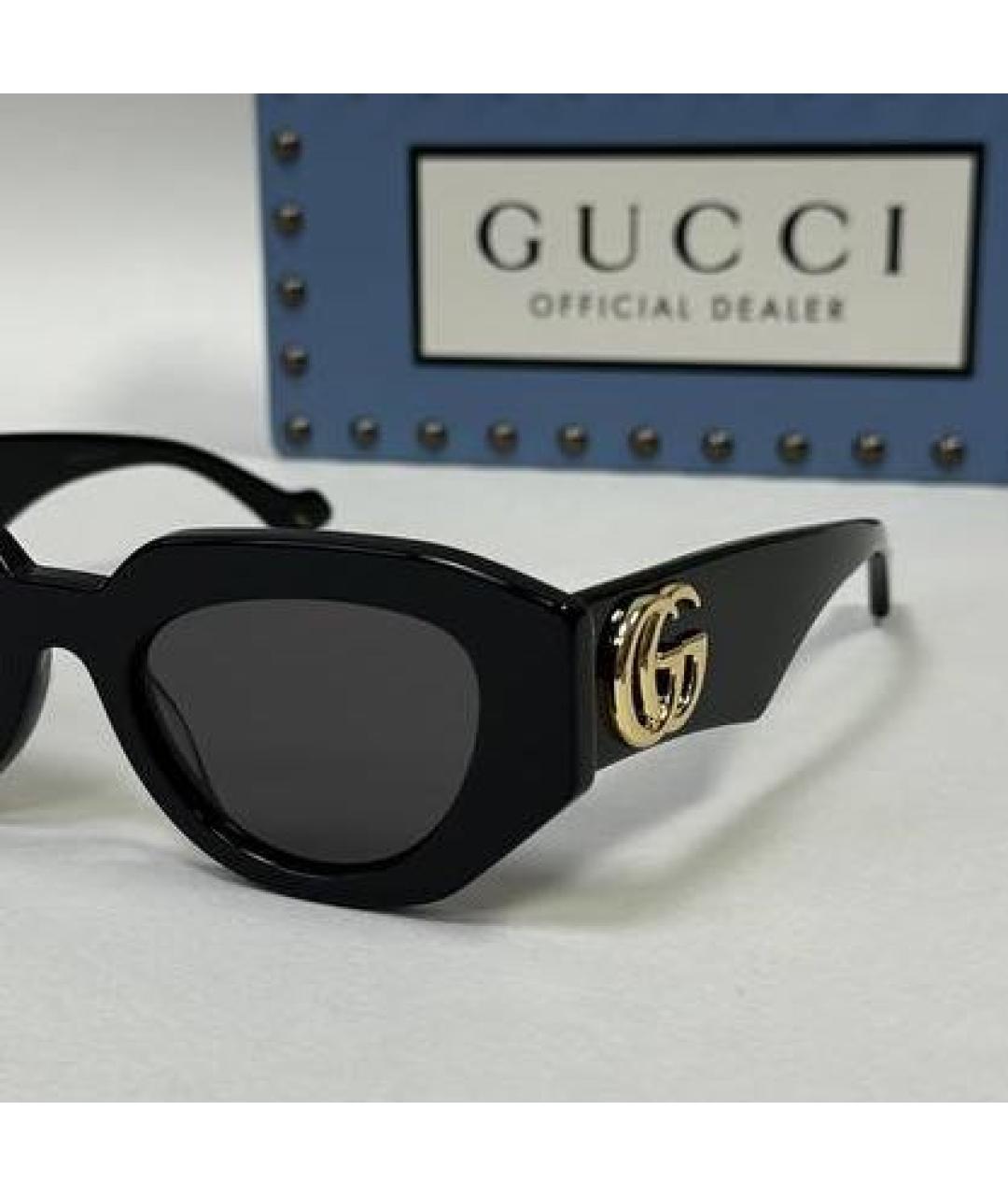 GUCCI Черные пластиковые солнцезащитные очки, фото 2