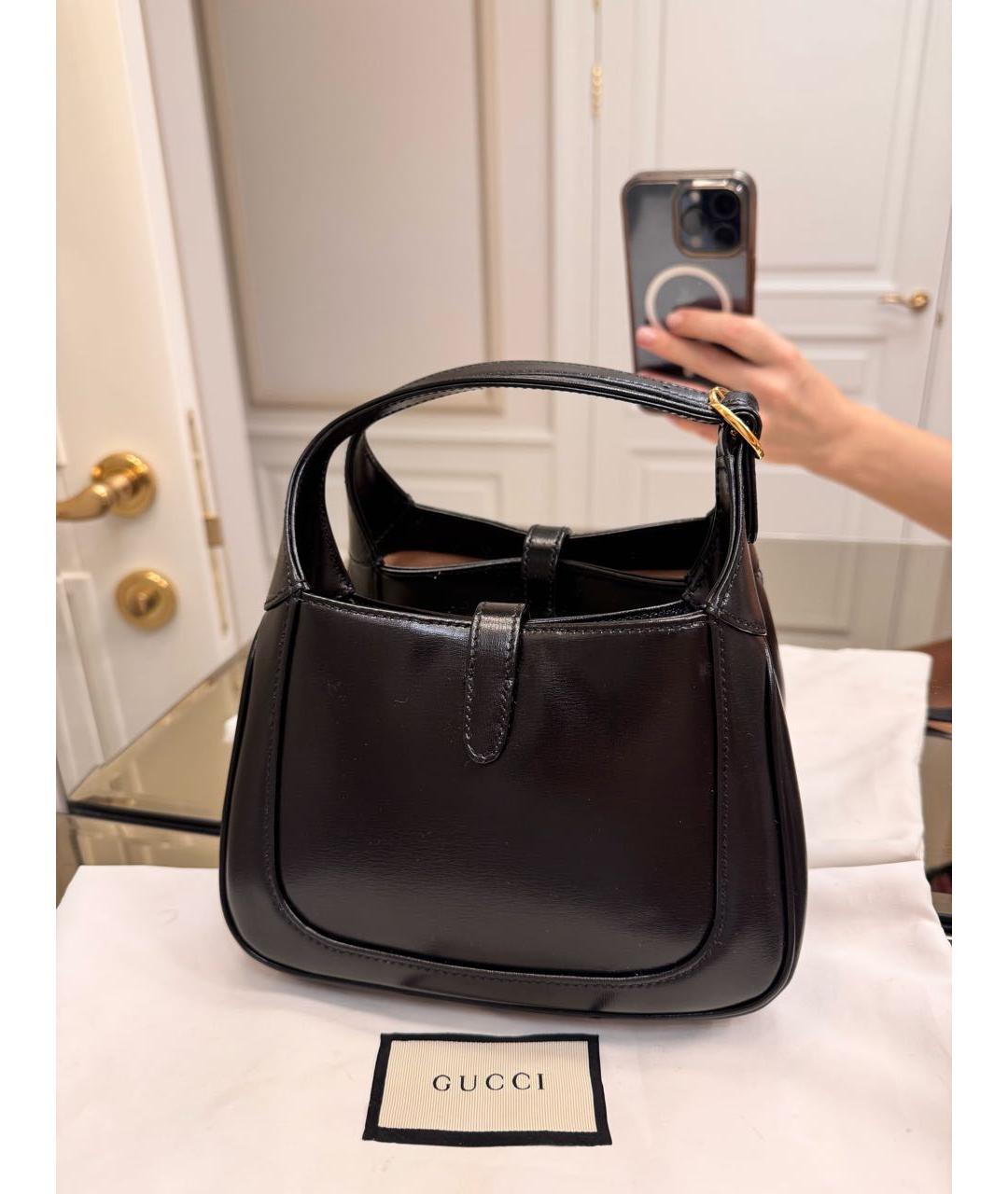GUCCI Черная кожаная сумка через плечо, фото 3