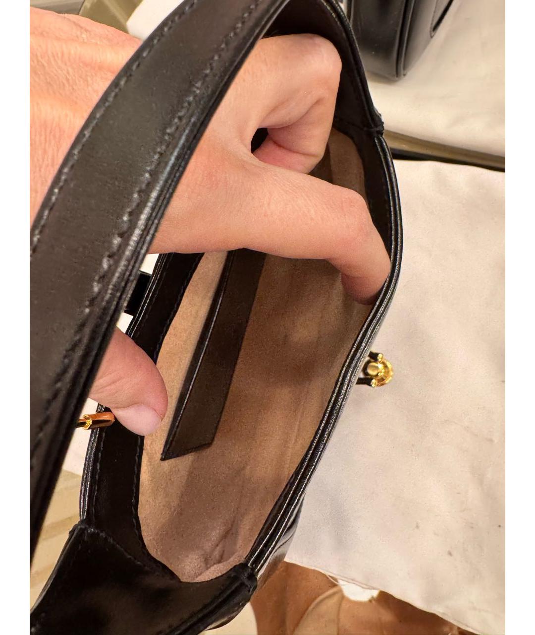 GUCCI Черная кожаная сумка через плечо, фото 4