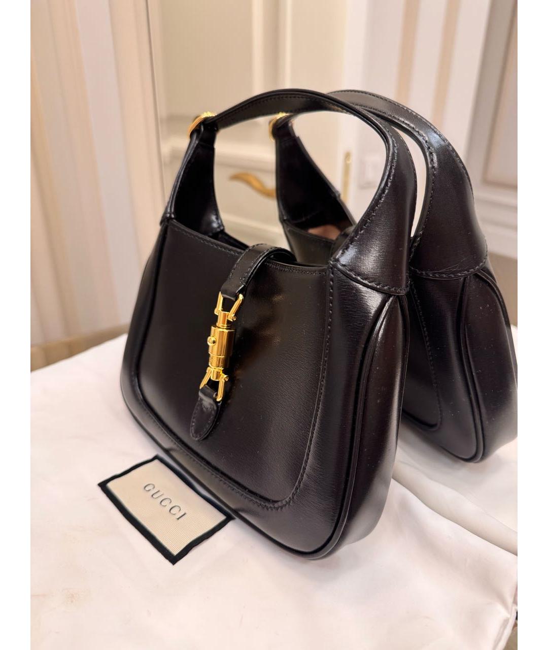 GUCCI Черная кожаная сумка через плечо, фото 2
