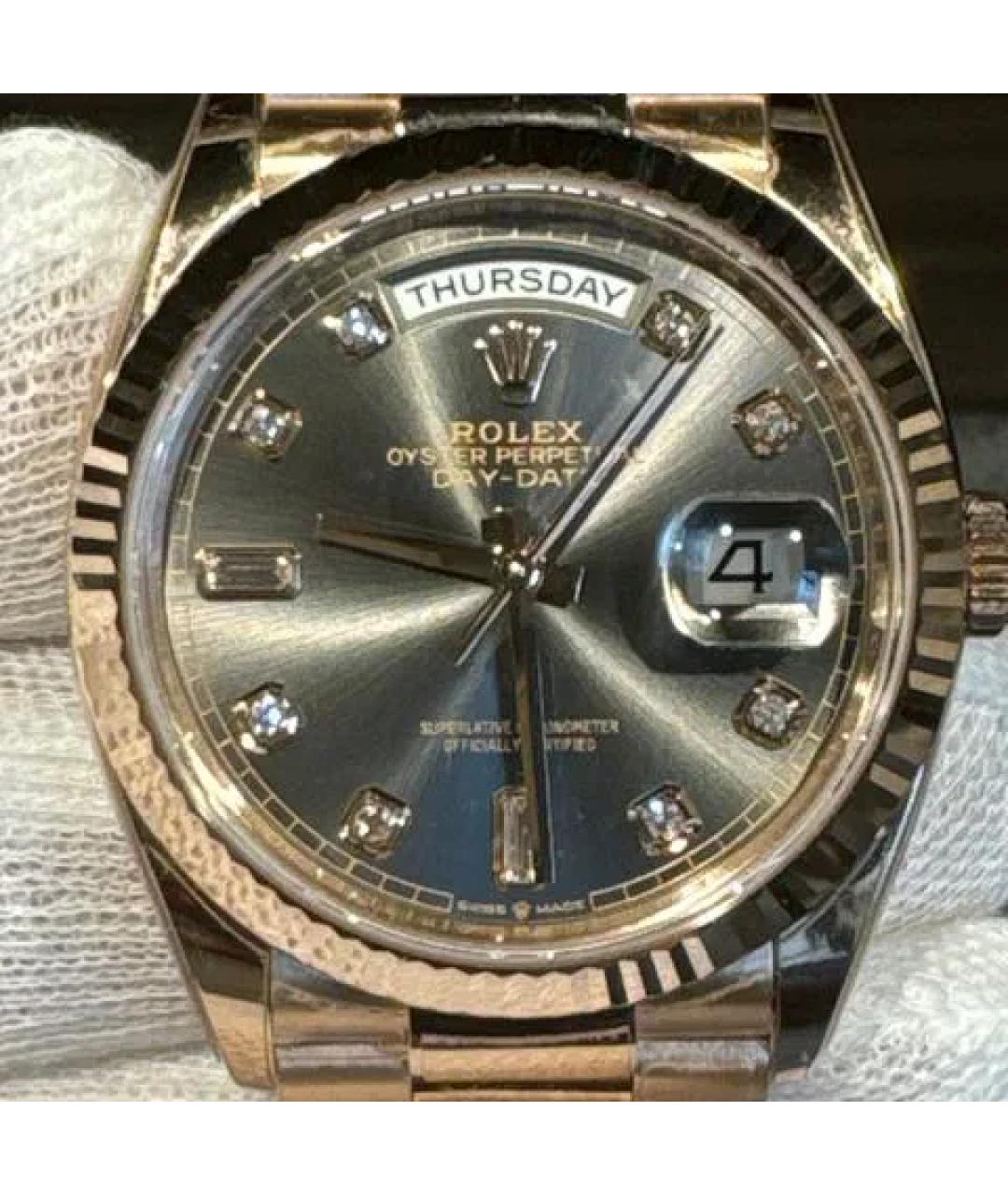ROLEX Серые часы из розового золота, фото 2