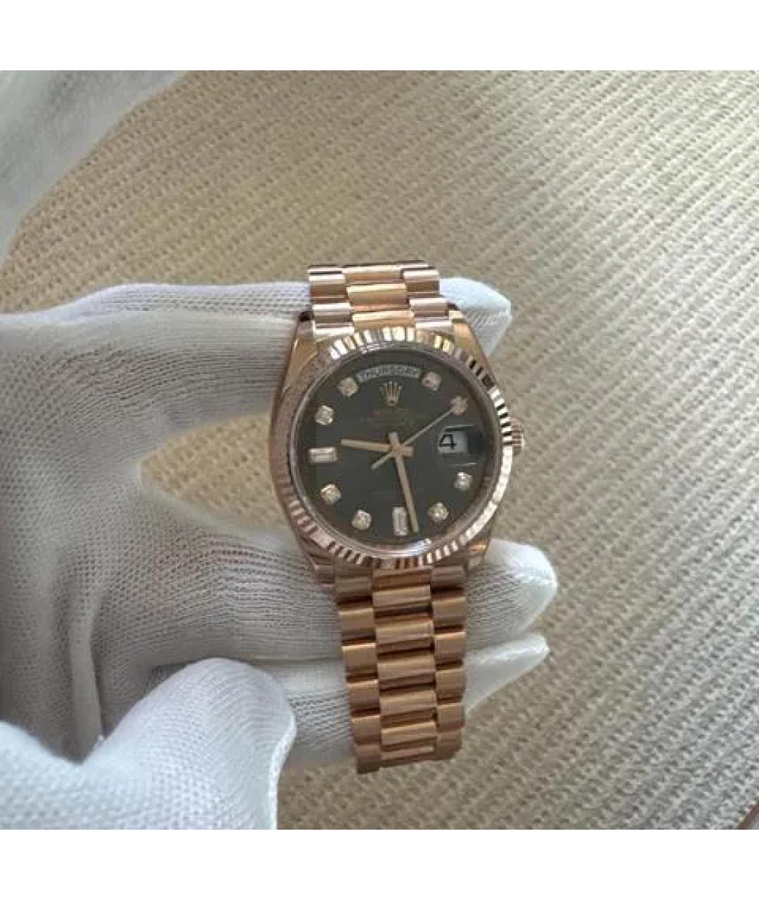 ROLEX Серые часы из розового золота, фото 6