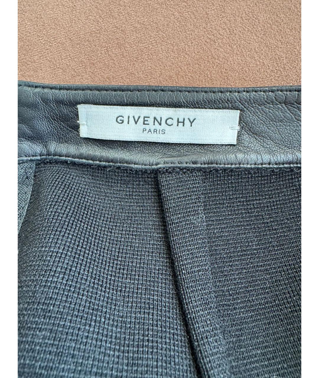 GIVENCHY Черная кожаная юбка миди, фото 3