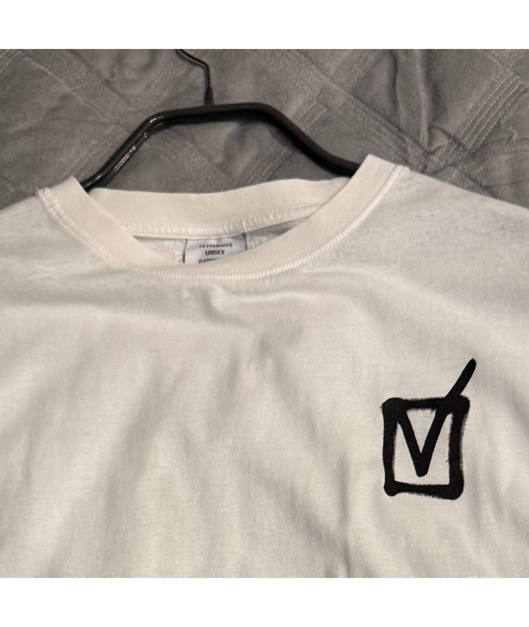 VETEMENTS Белая хлопковая футболка, фото 4