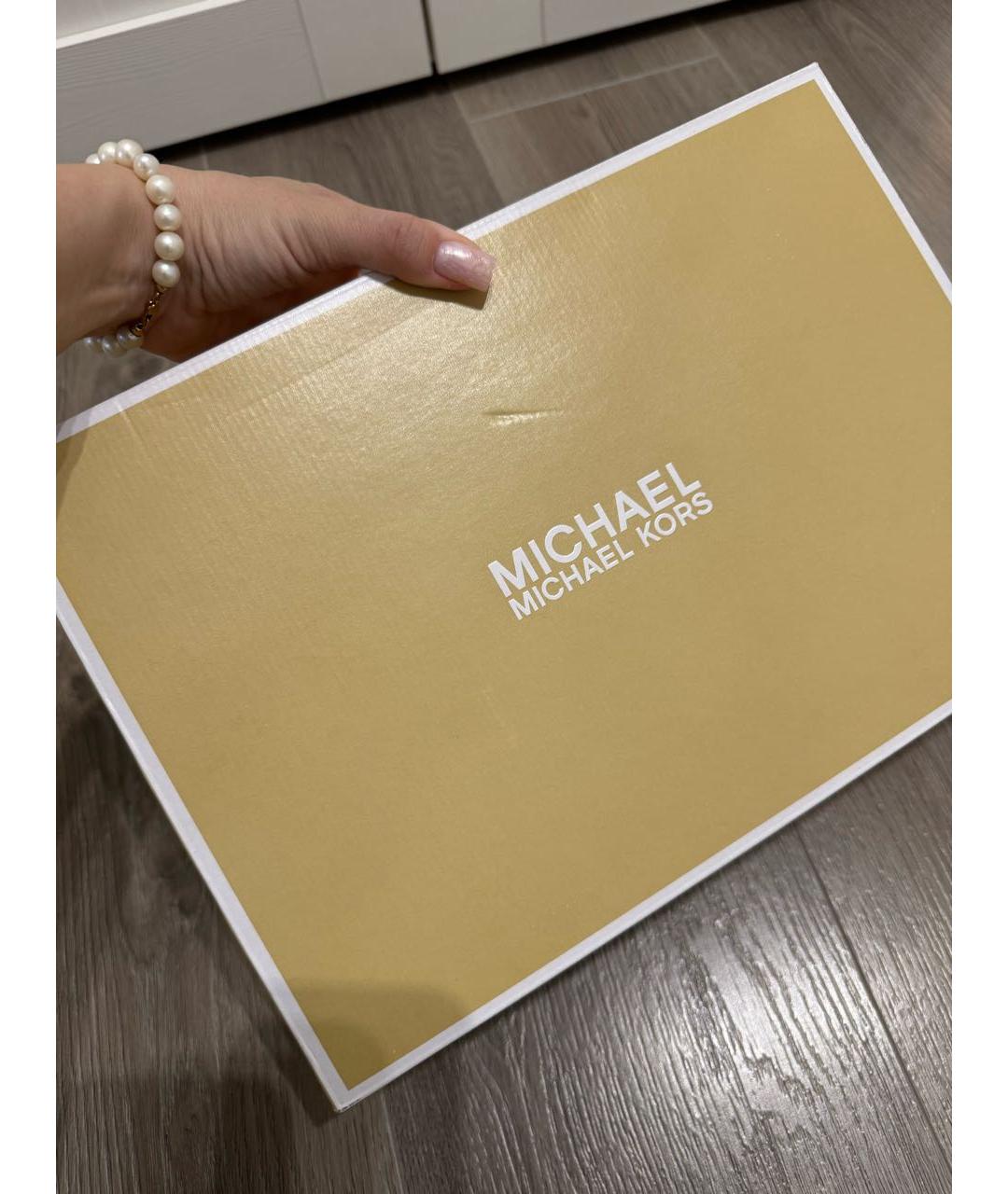 MICHAEL KORS Бежевые кожаные лоферы, фото 5