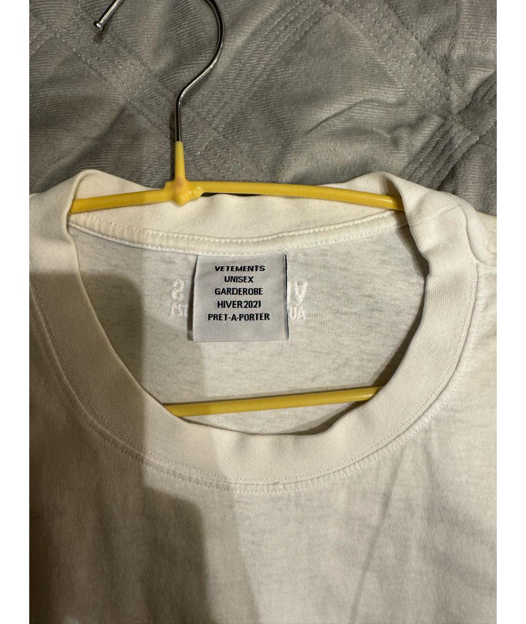 VETEMENTS Белая хлопковая футболка, фото 3