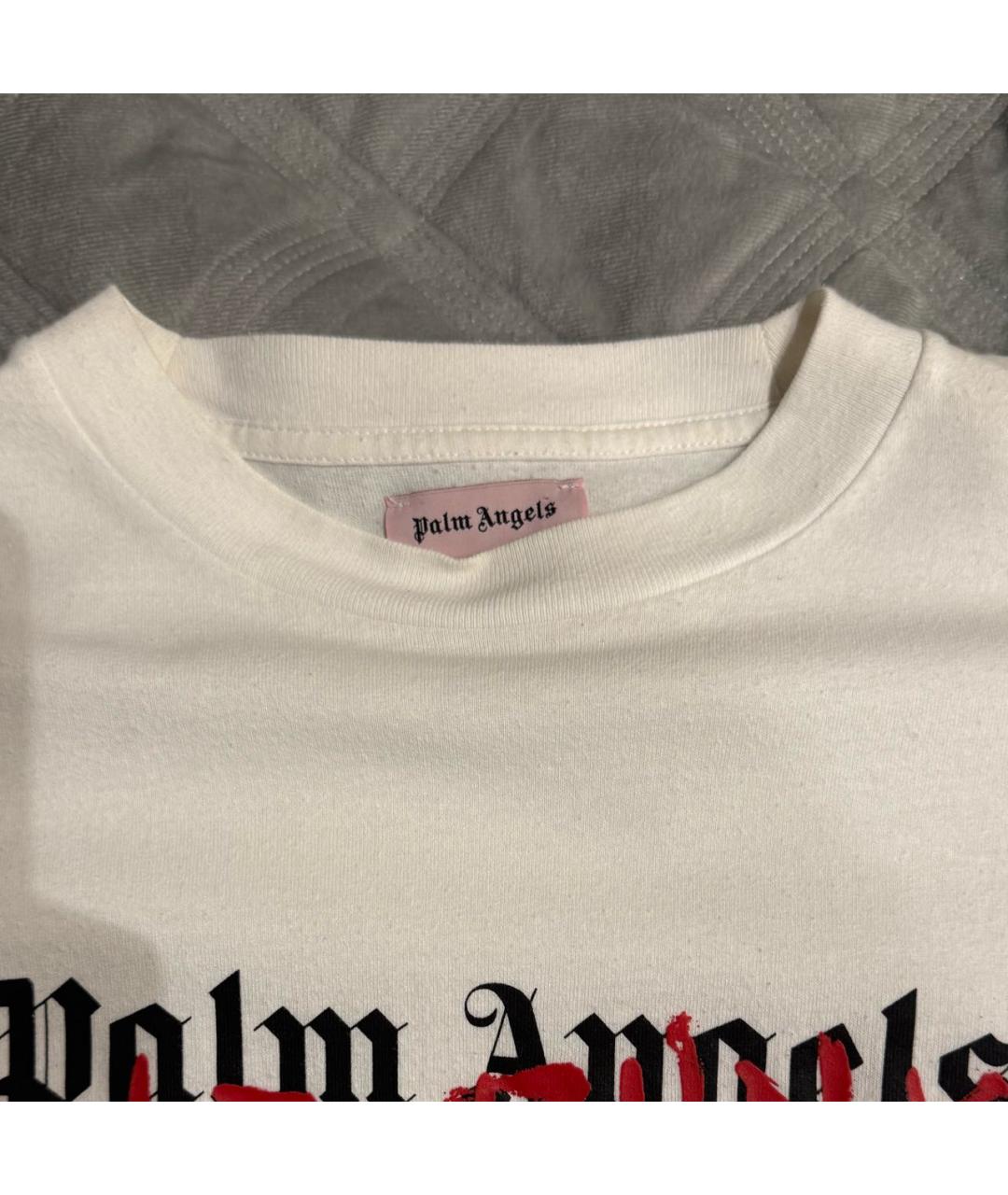 PALM ANGELS Белая хлопковая футболка, фото 3