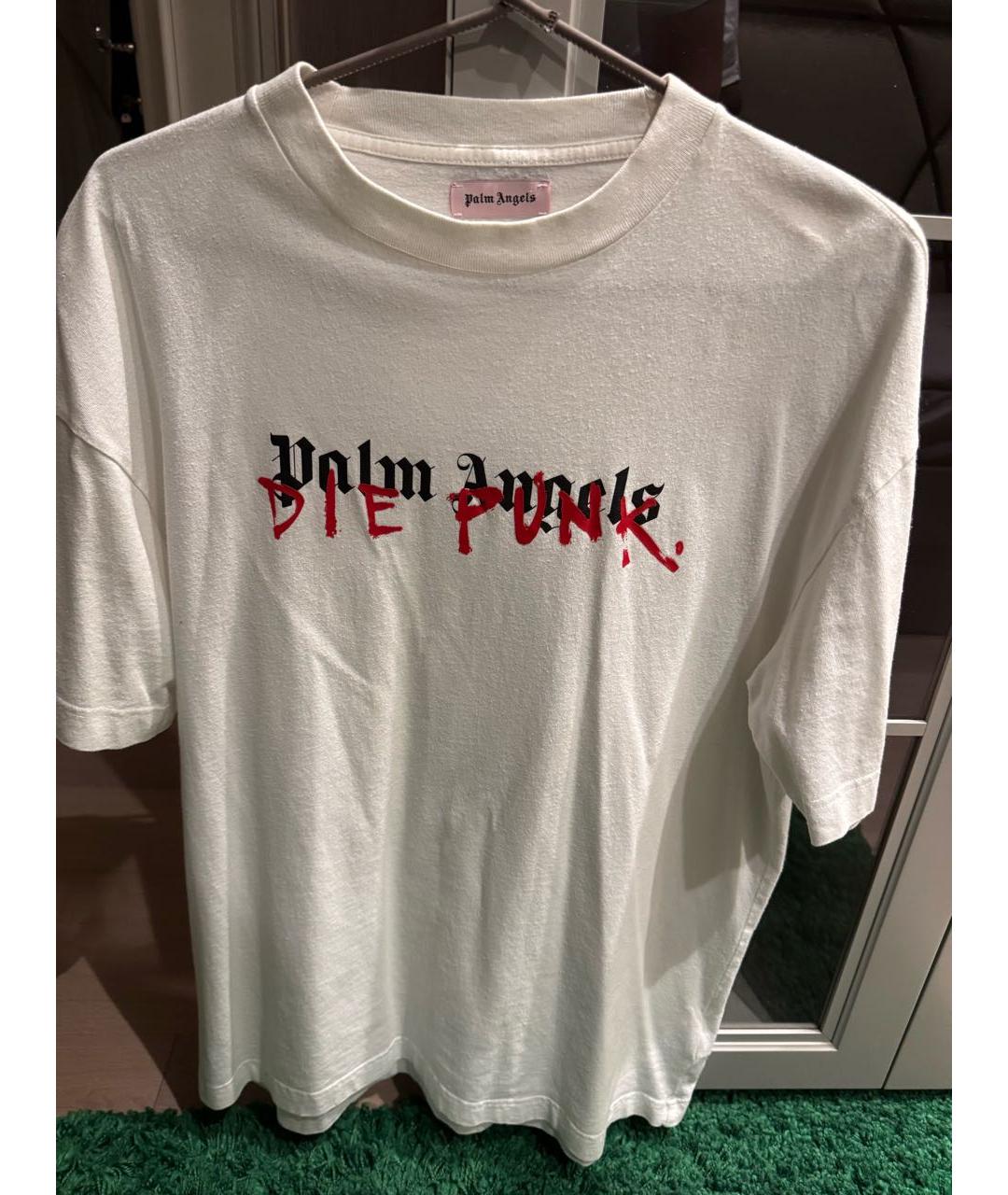 PALM ANGELS Белая хлопковая футболка, фото 5