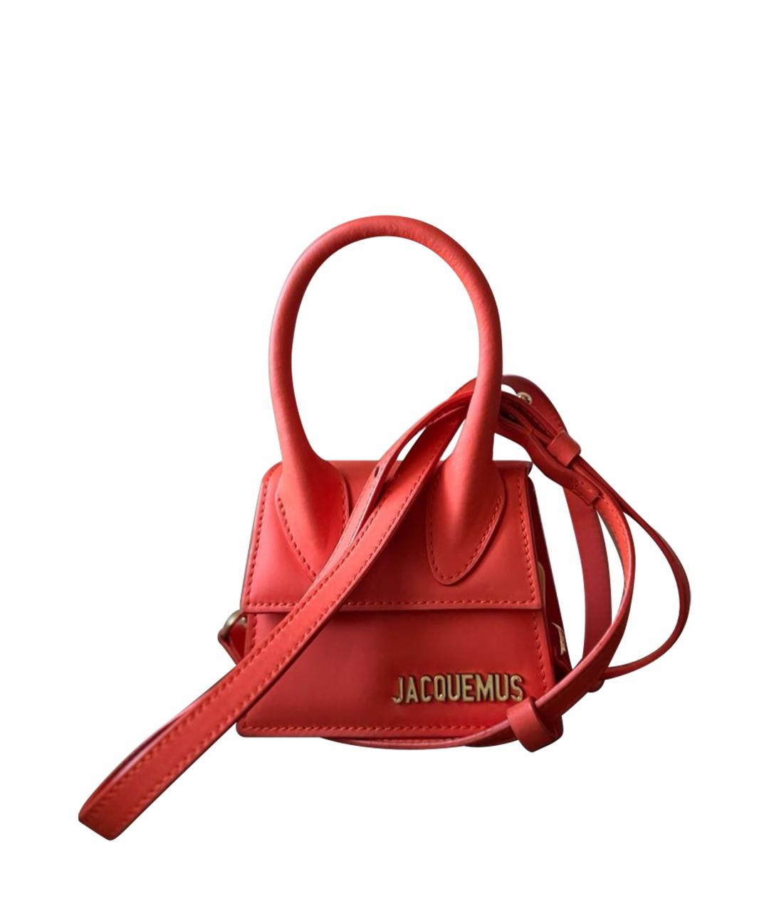 JACQUEMUS Оранжевая сумка с короткими ручками из искусственной кожи, фото 1