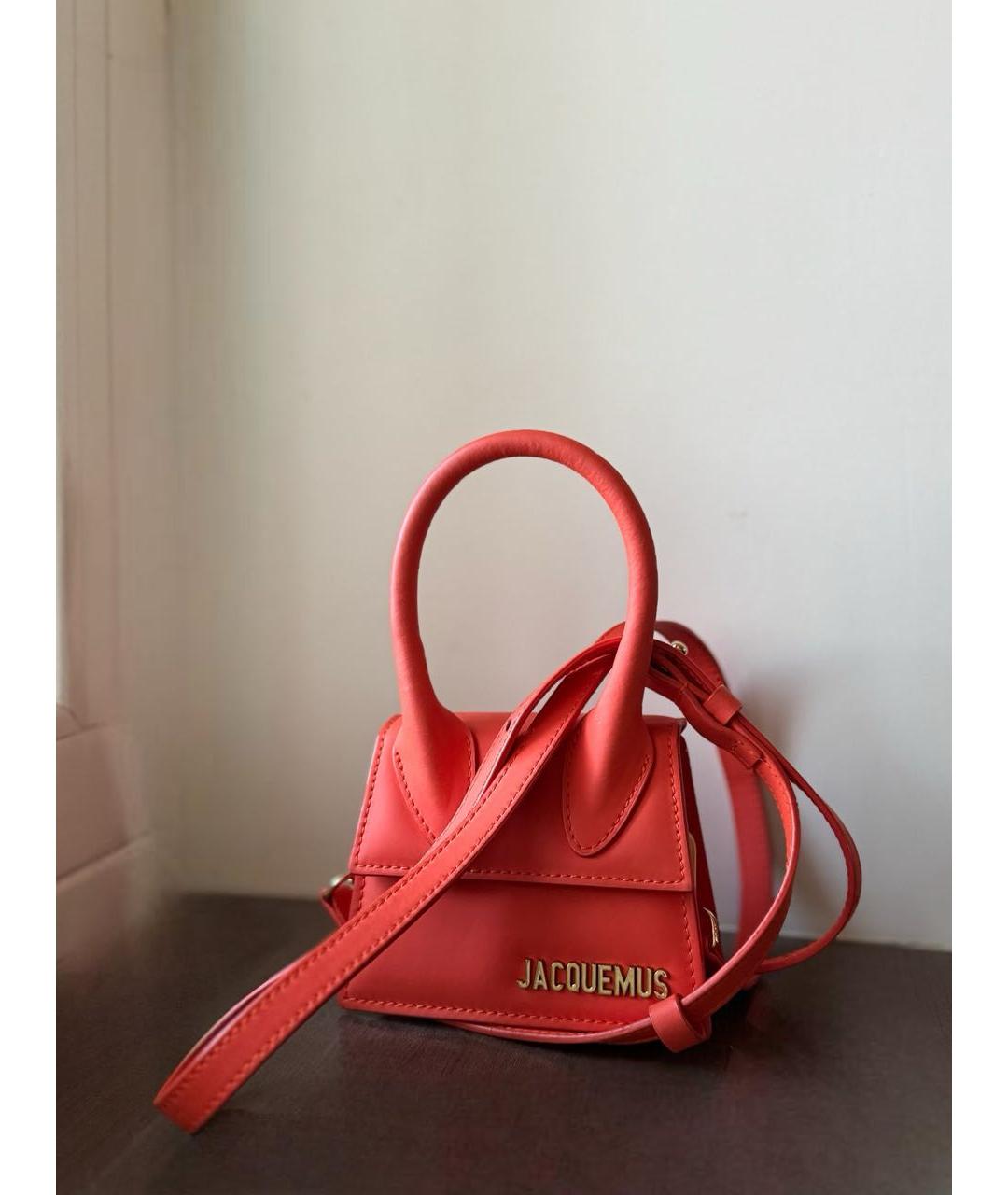 JACQUEMUS Оранжевая сумка с короткими ручками из искусственной кожи, фото 6