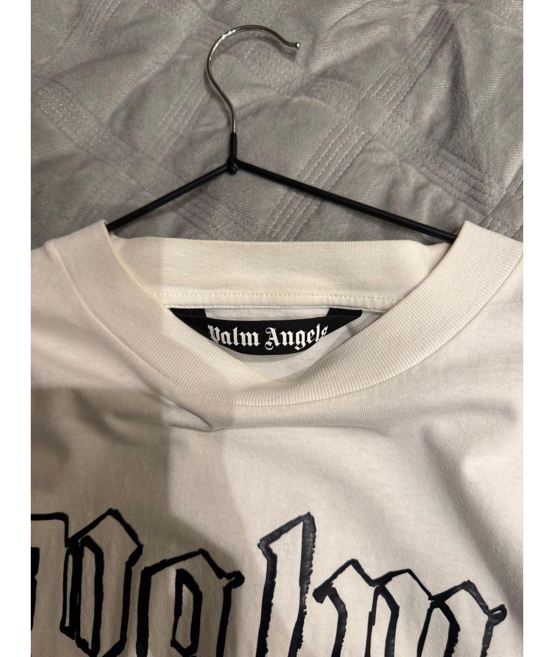 PALM ANGELS Белая хлопковая футболка, фото 3