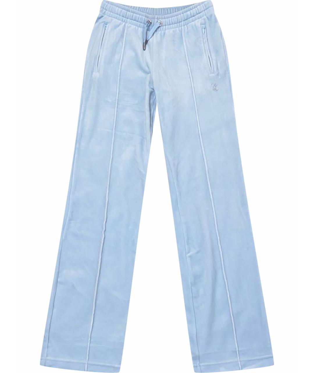 JUICY COUTURE Голубые велюровые спортивные брюки и шорты, фото 1